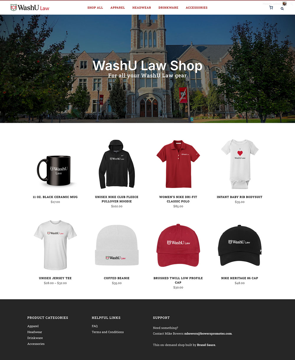 Brand Sauce merchandise and company-store imagery