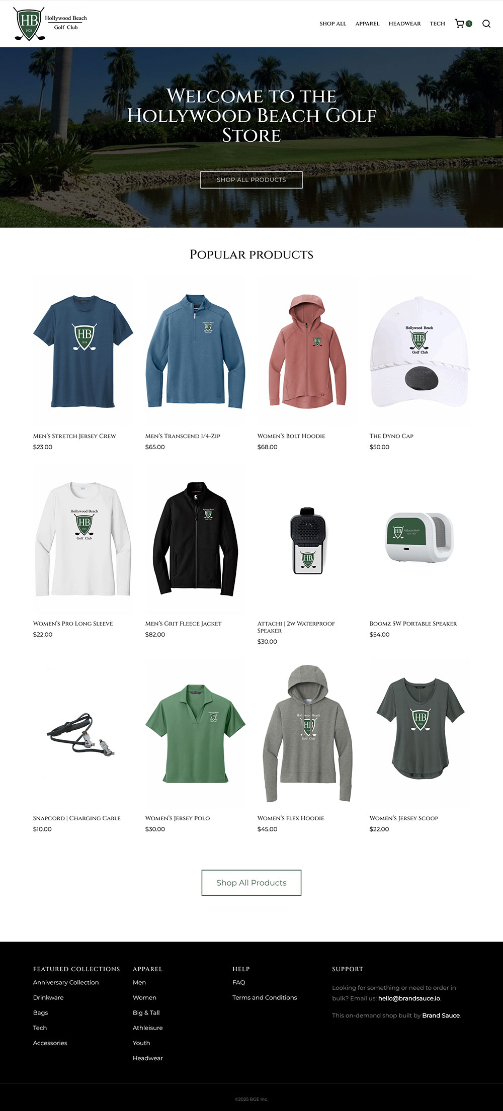 Brand Sauce merchandise and company-store imagery