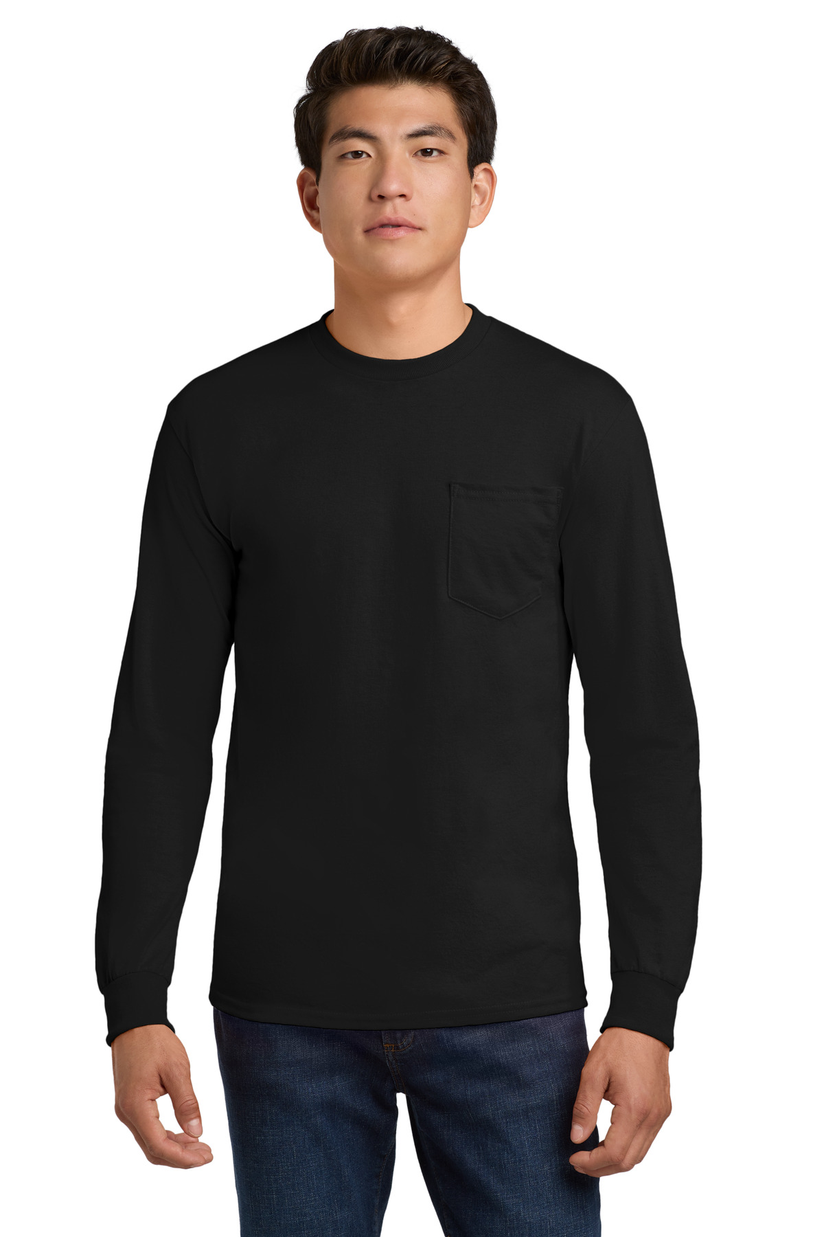 Gildan - Ultra Cotton 100% US Cotton Long Sleeve T-Shirt with Pocket