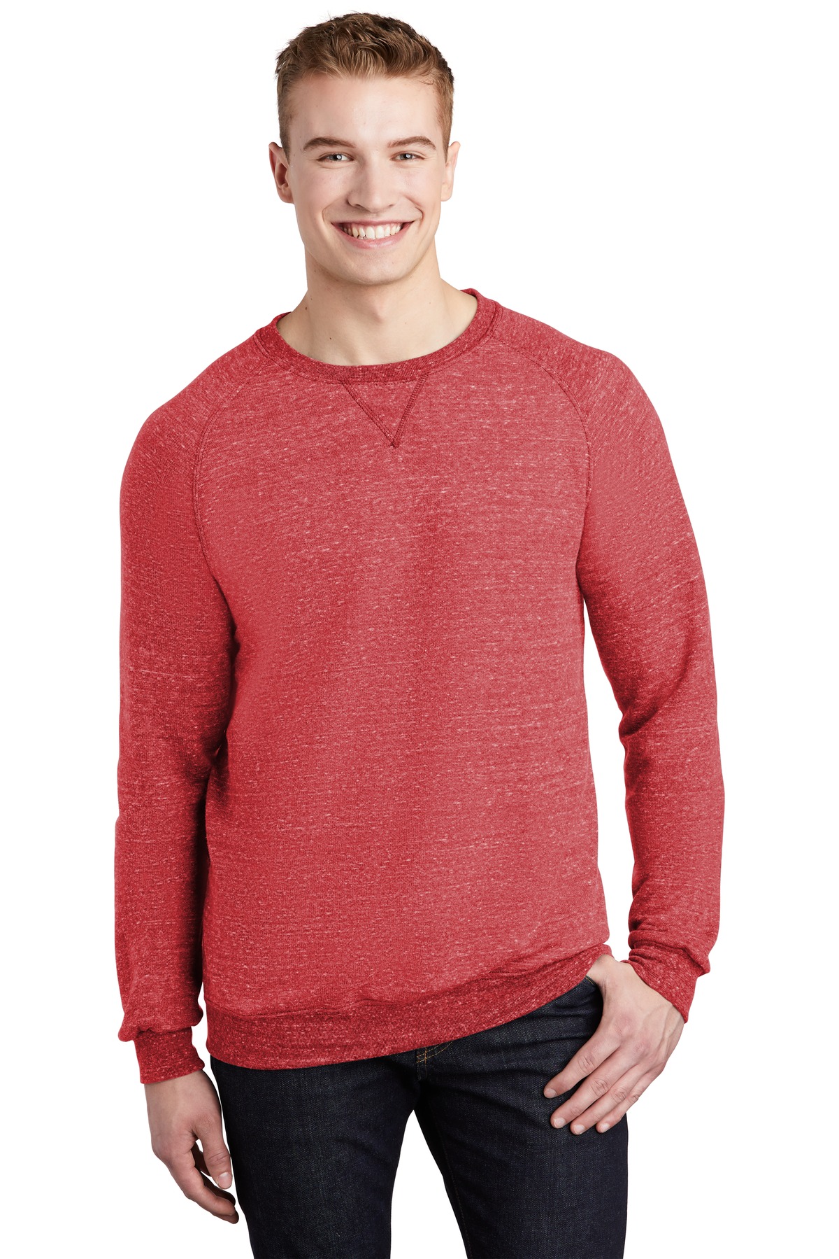Jerzees Snow Heather French Terry Raglan Crew