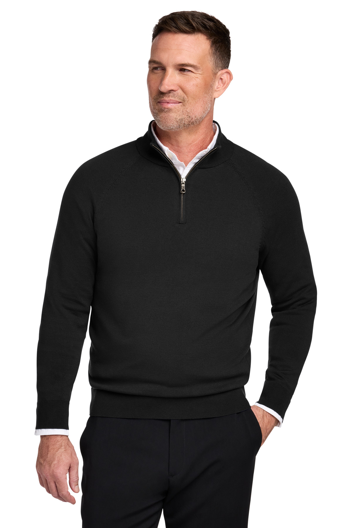 Brooks Brothers Cotton Stretch 1/4-Zip Sweater