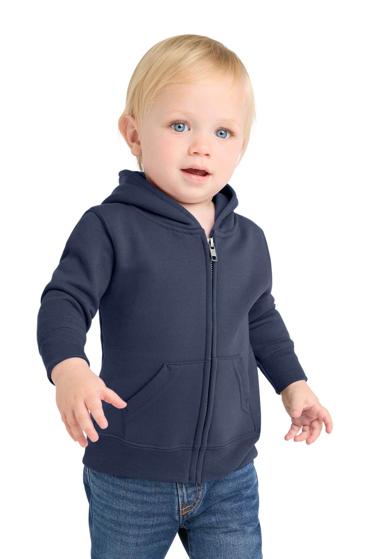 Port & Co Infant Core Fleece Full-Zip Hooded Sweatshirt