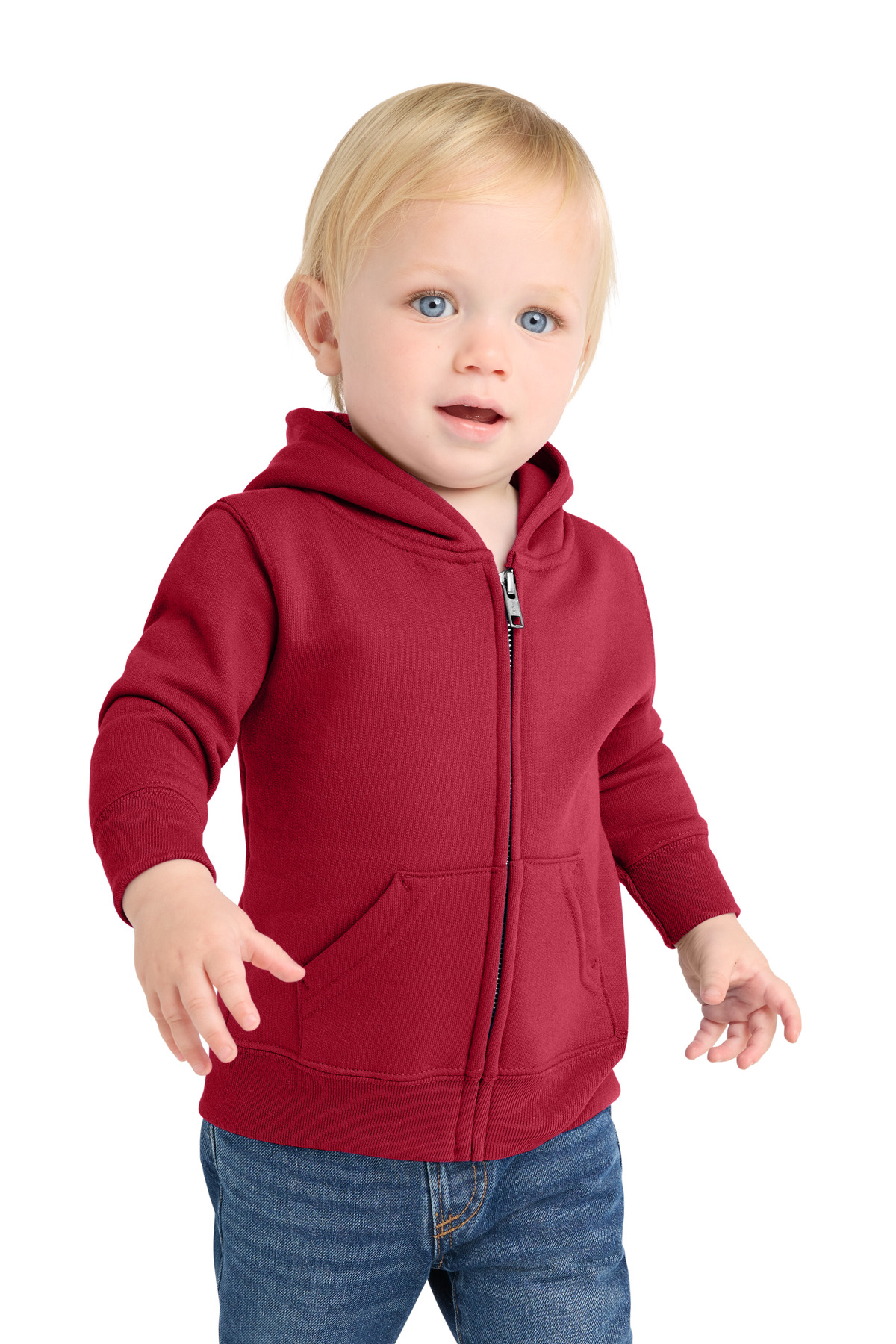 Port & Co Infant Core Fleece Full-Zip Hooded Sweatshirt