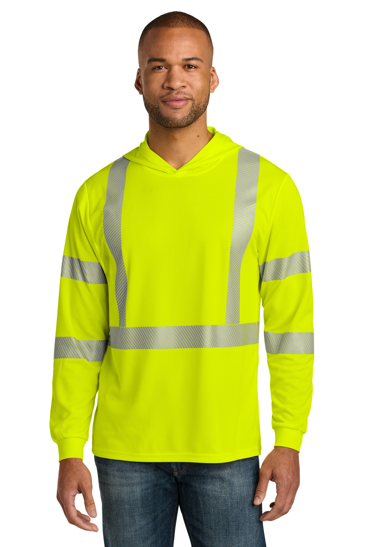 CornerStone ANSI 107 Class 3 Long Sleeve Segmented Tape Hooded Tee