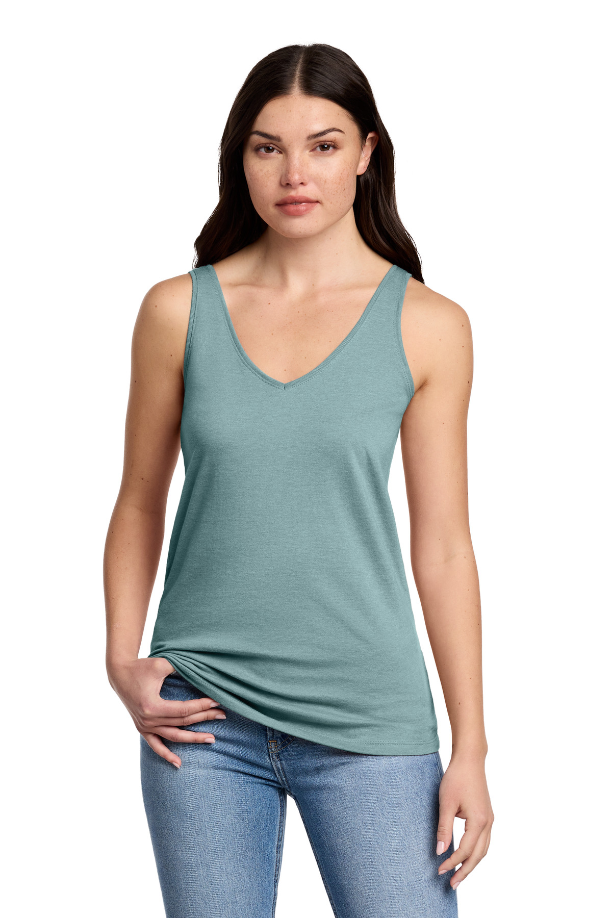 District Women's Perfect Blend CVC V-Neck Tank