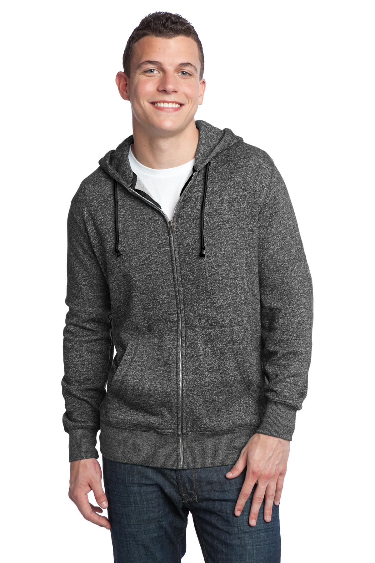 District - Young Mens Marled Fleece Full-Zip Hoodie