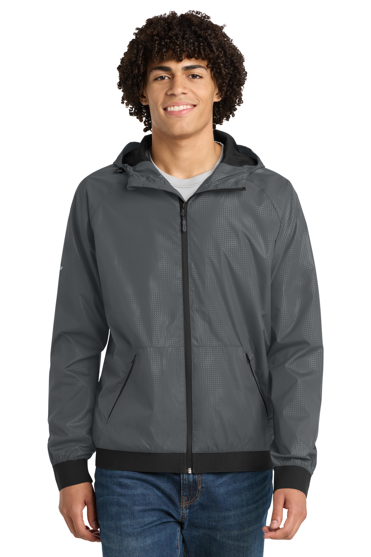 Sport-Tek Embossed Hooded Wind Jacket