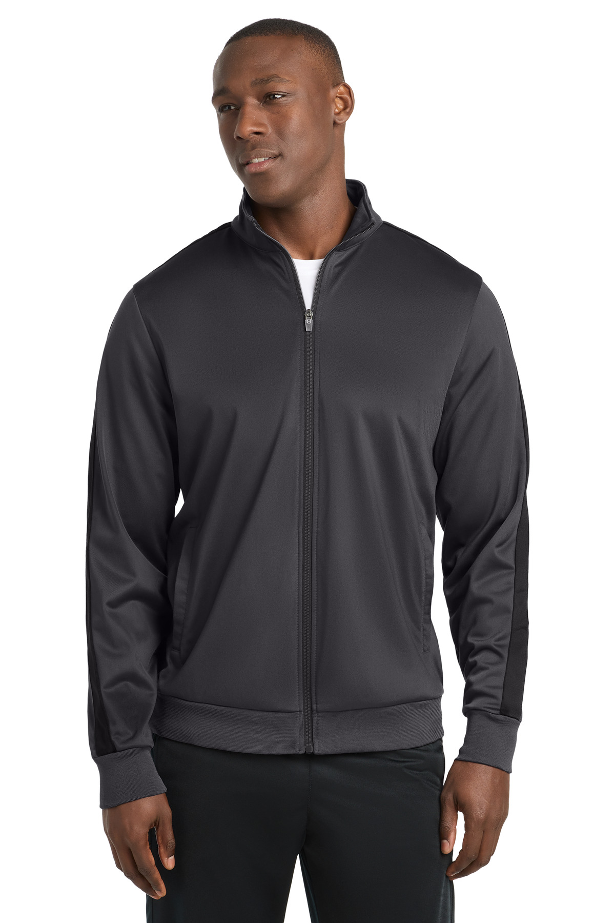 Sport-Tek Tricot Sleeve Stripe Track Jacket