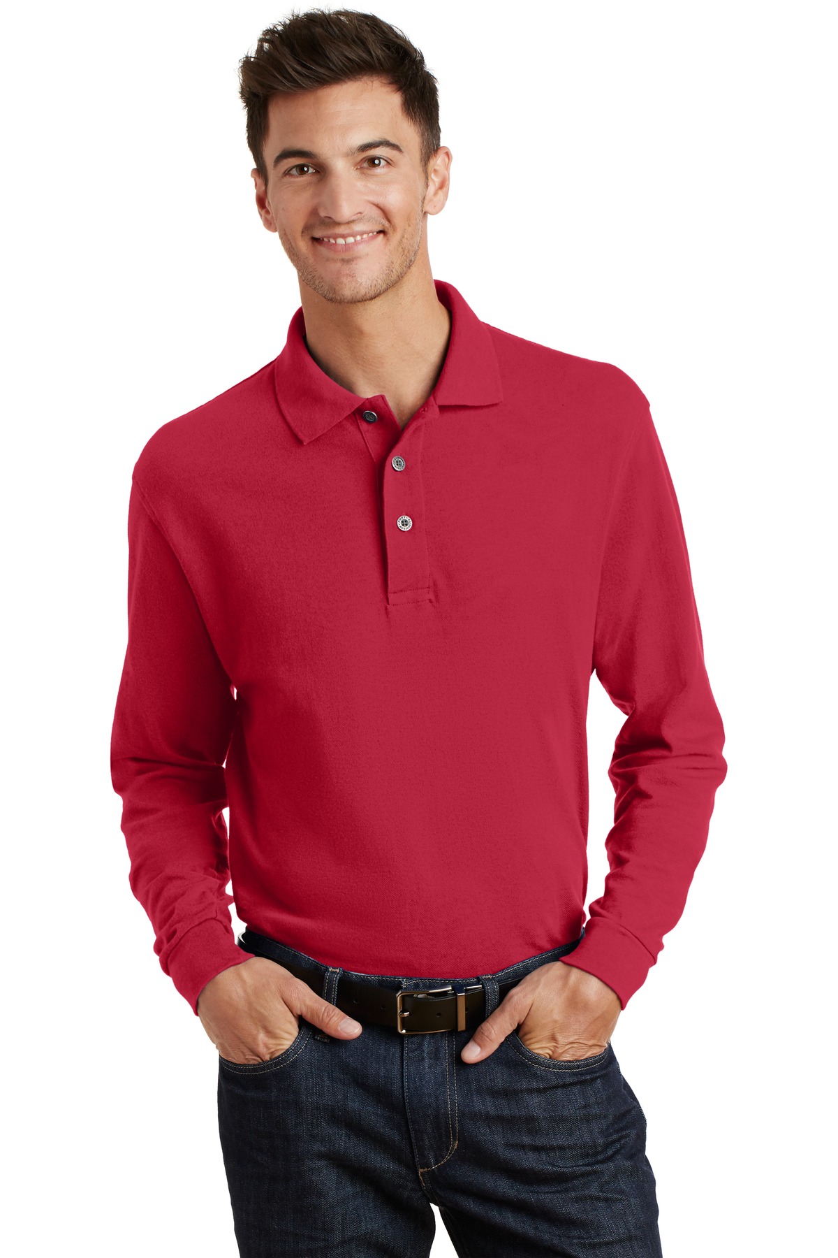 Port Authority Long Sleeve Heavyweight Cotton Pique Polo