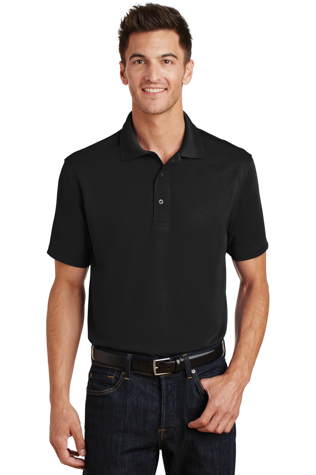 Port Authority Poly-Charcoal Blend Pique Polo