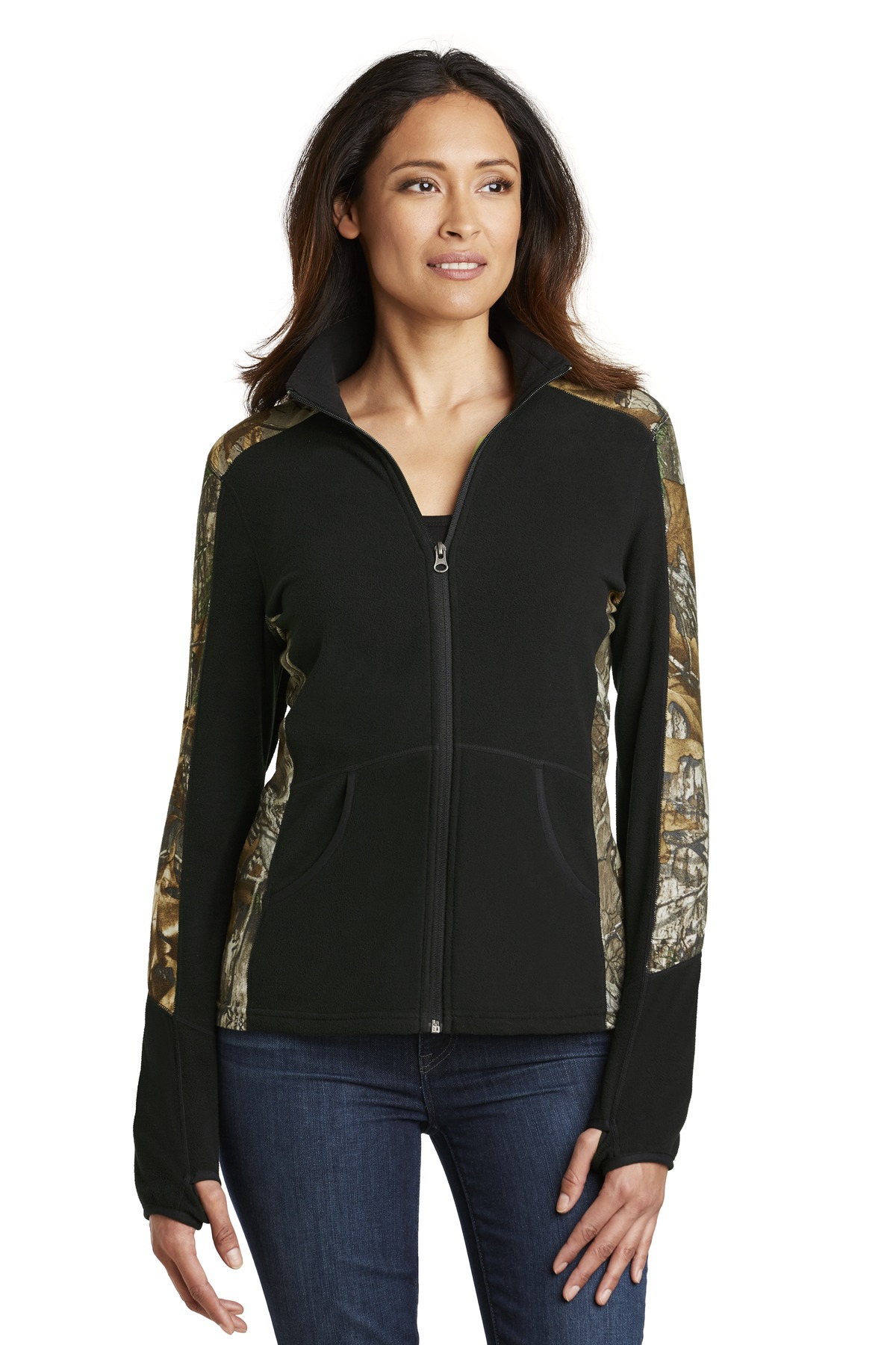 Port Authority Ladies Camouflage Microfleece Full-Zip Jacket