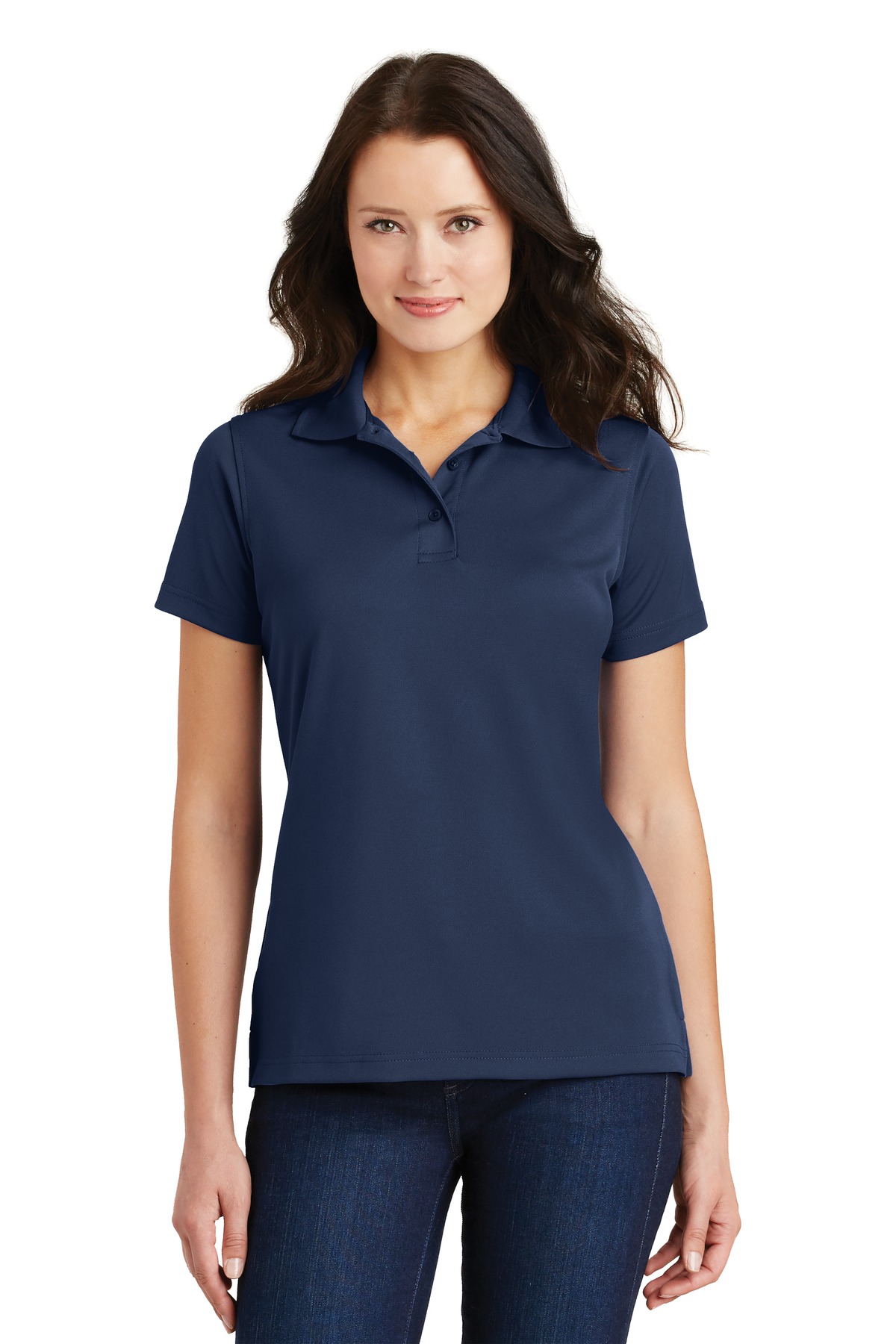Port Authority Ladies Poly-Charcoal Blend Pique Polo