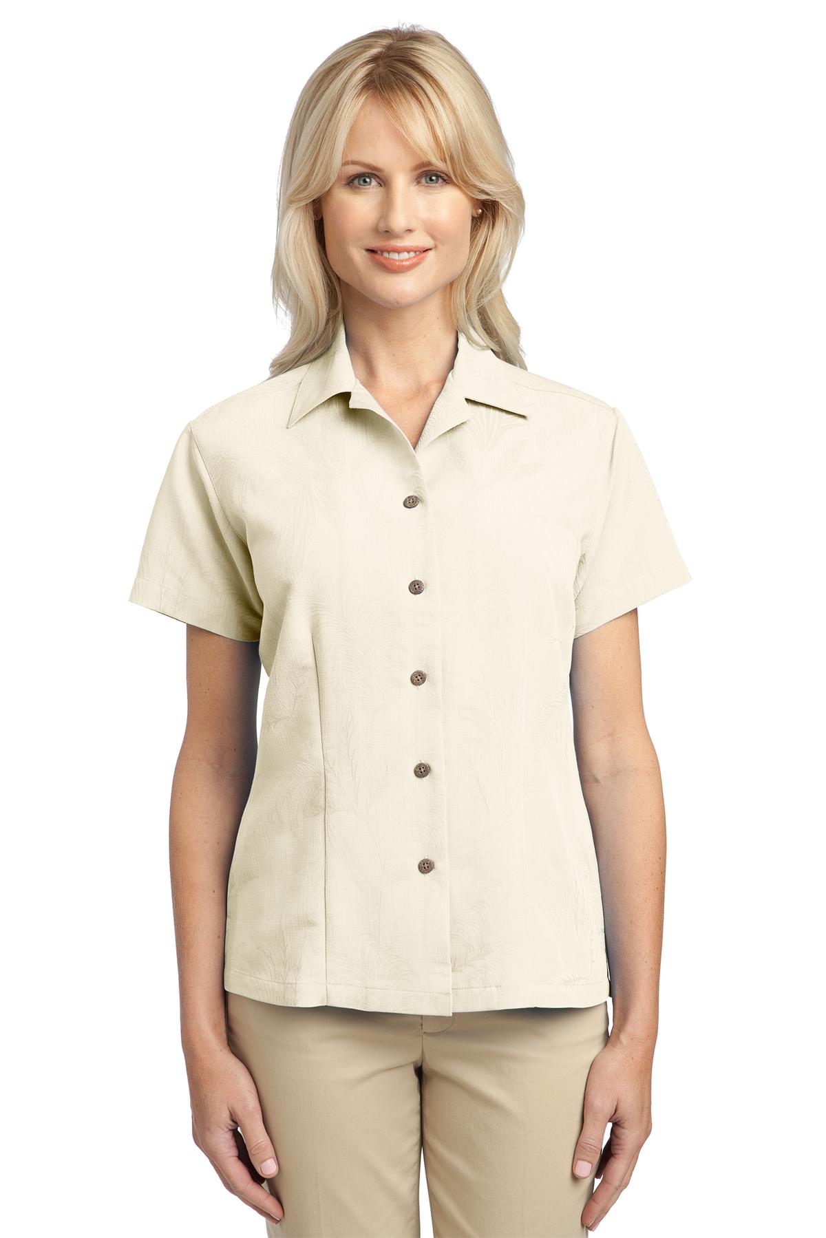 Port Authority Ladies Patterned Easy Care Camp Shirt