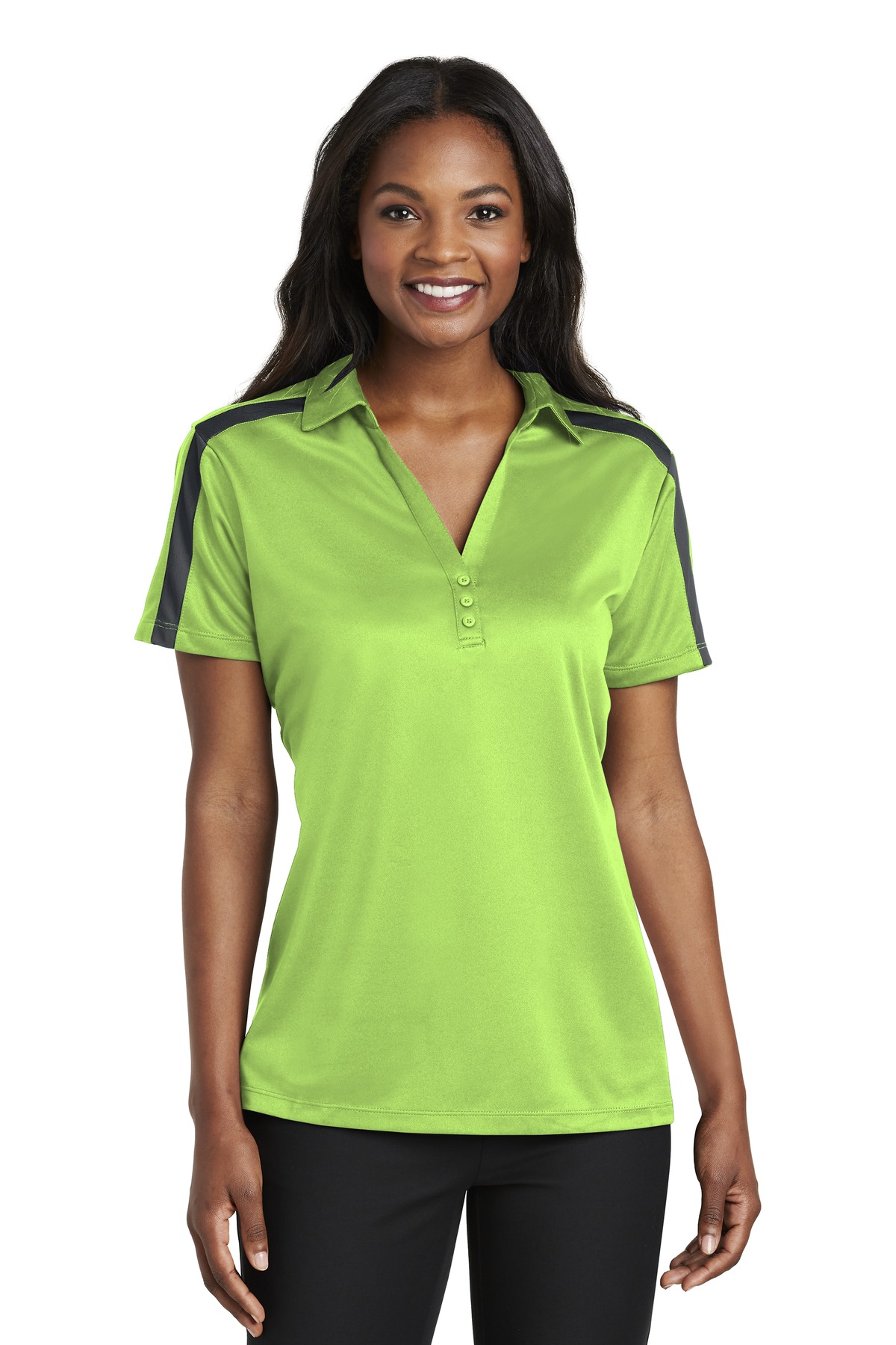 Port Authority Women's Silk Touch Performance Colorblock Stripe Polo