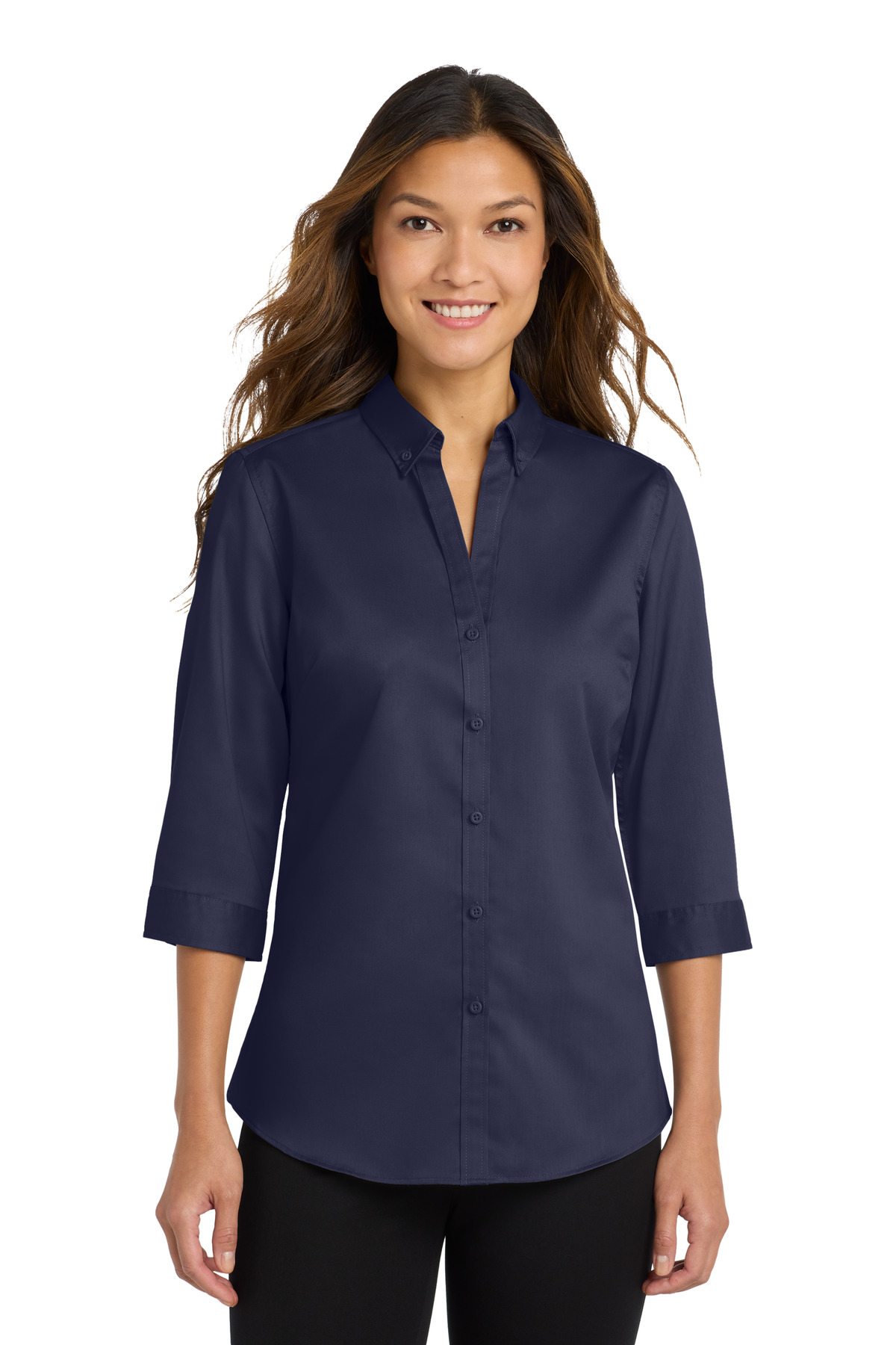 Port Authority Women's 3/4-Sleeve SuperPro Twill Shirt