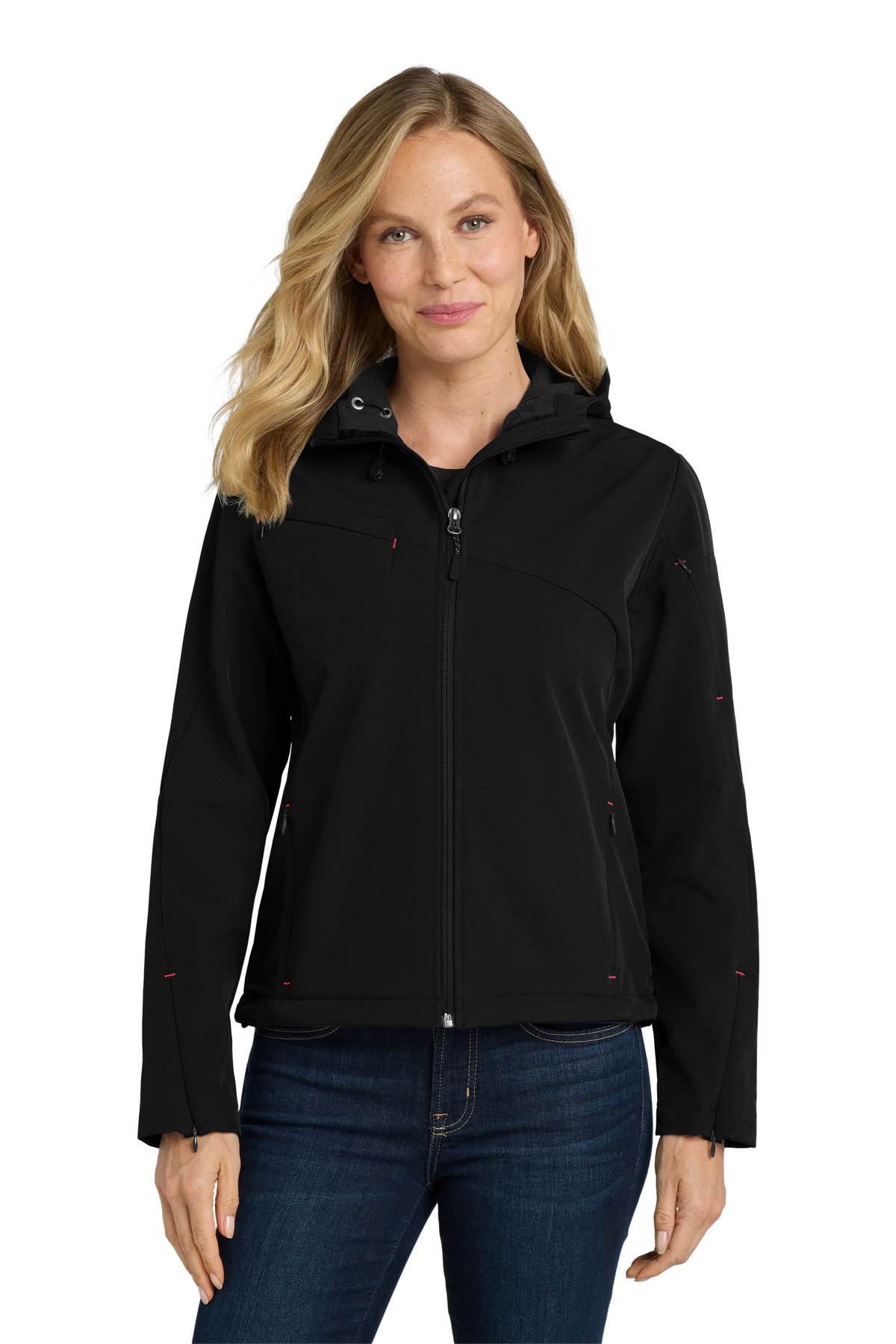 Port Authority Women's Textured Hooded Soft Shell Jacket