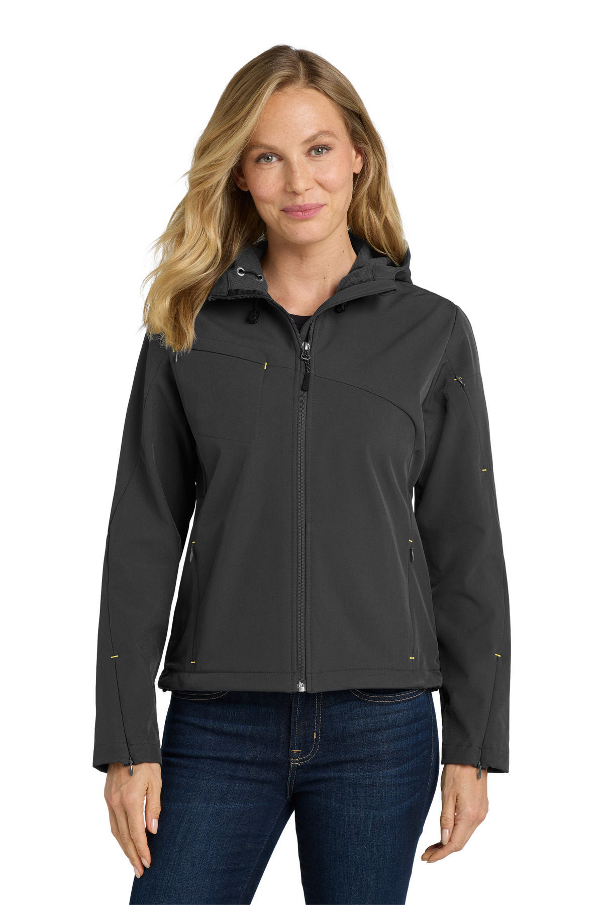 Port Authority Women's Textured Hooded Soft Shell Jacket