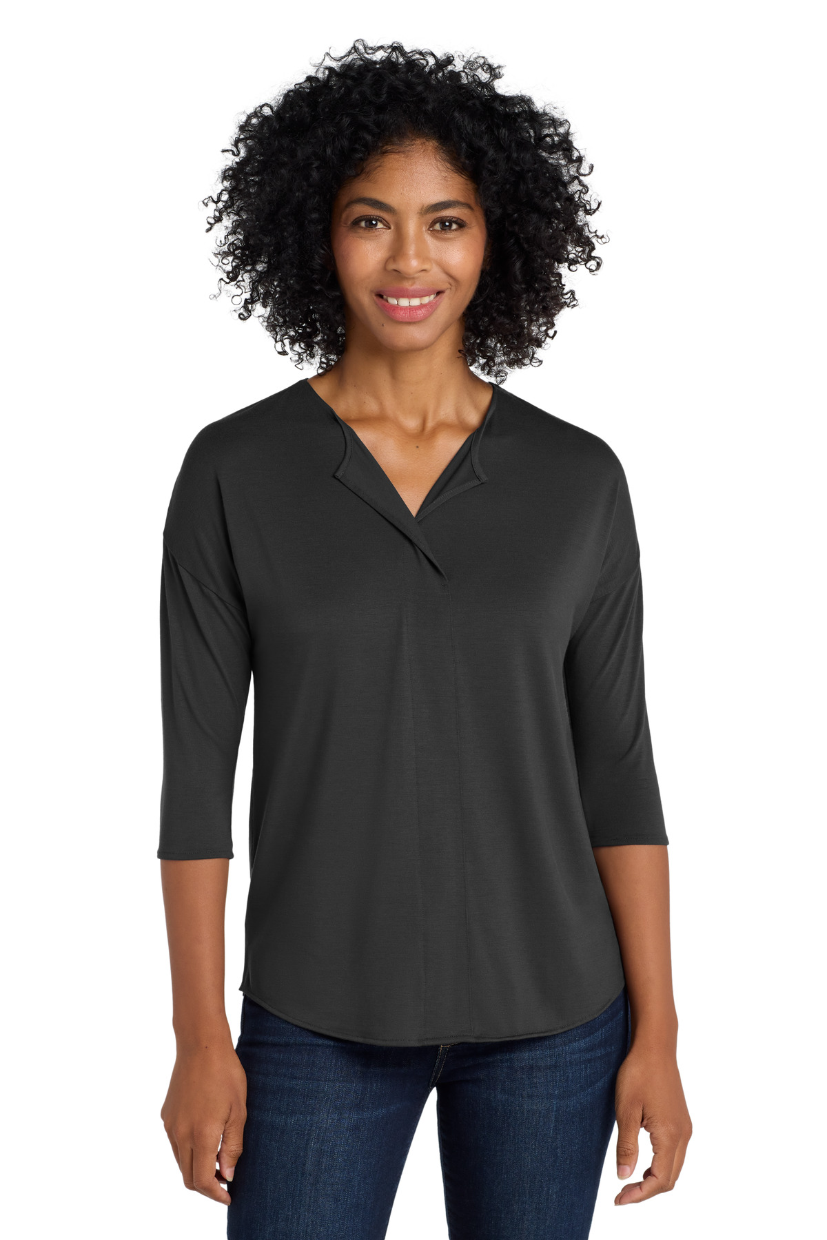 Port Authority Women's Concept 3/4-Sleeve Soft Split Neck Top