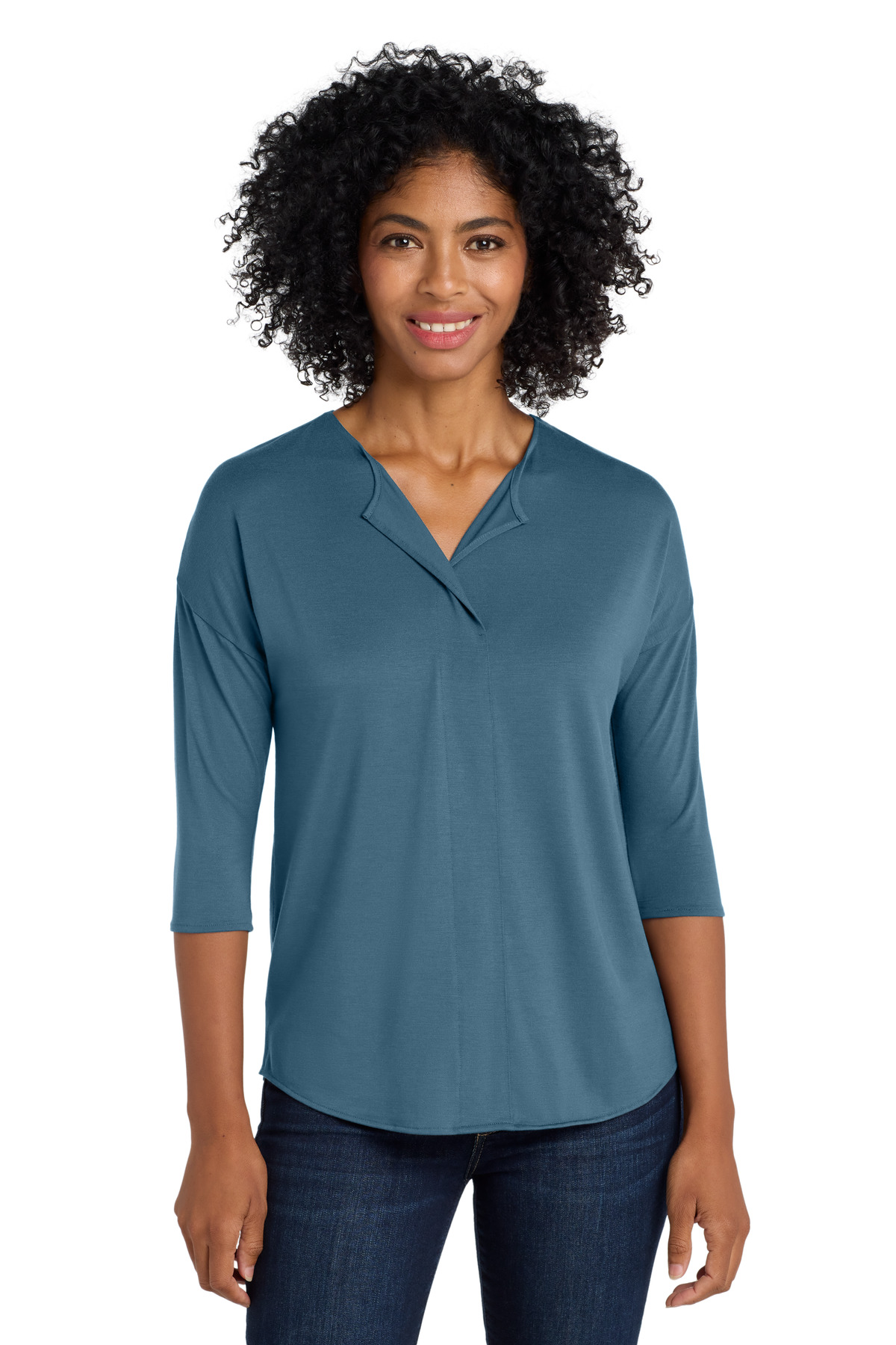 Port Authority Women's Concept 3/4-Sleeve Soft Split Neck Top