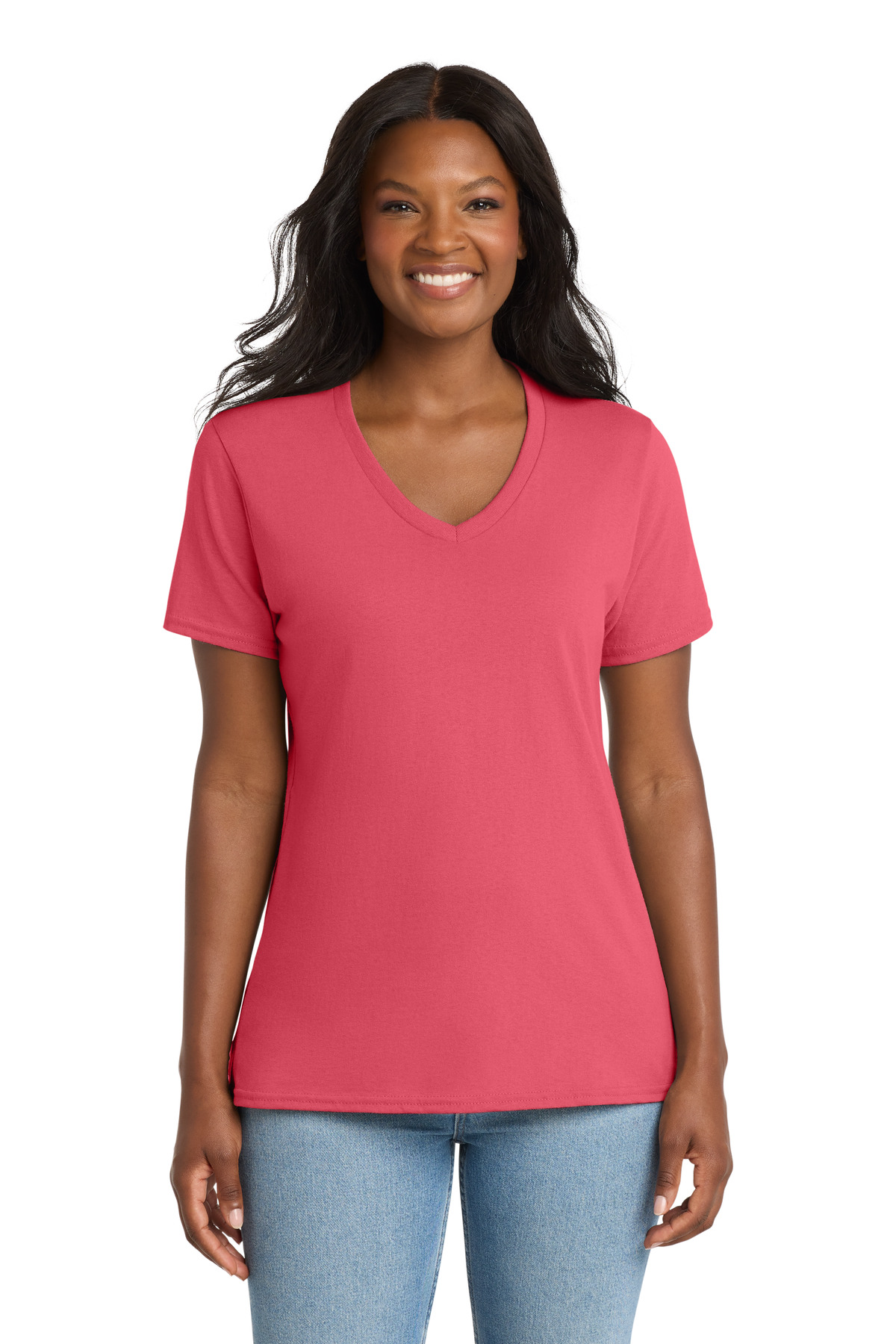 Port & Co Women's Core Cotton V-Neck Tee