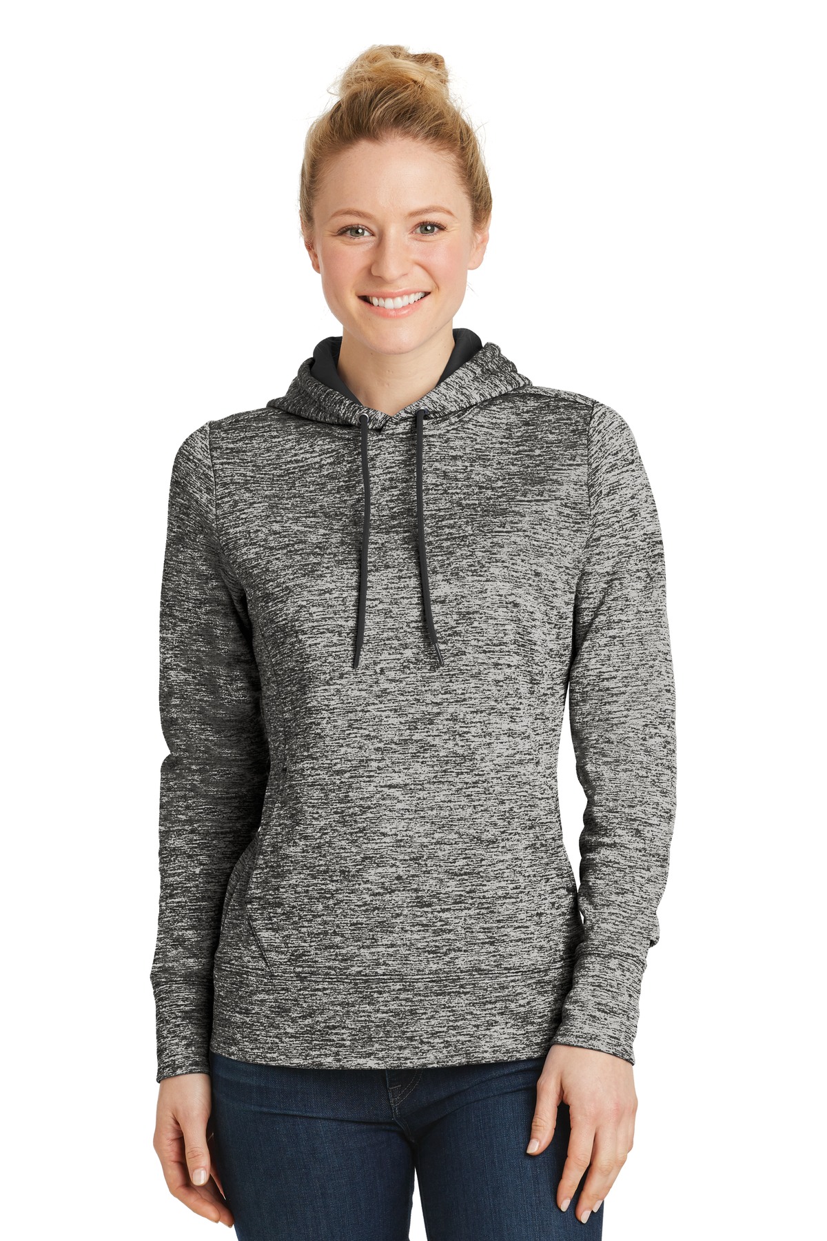 Sport-Tek Women's PosiCharge Electric Heather Fleece Hooded Pullover
