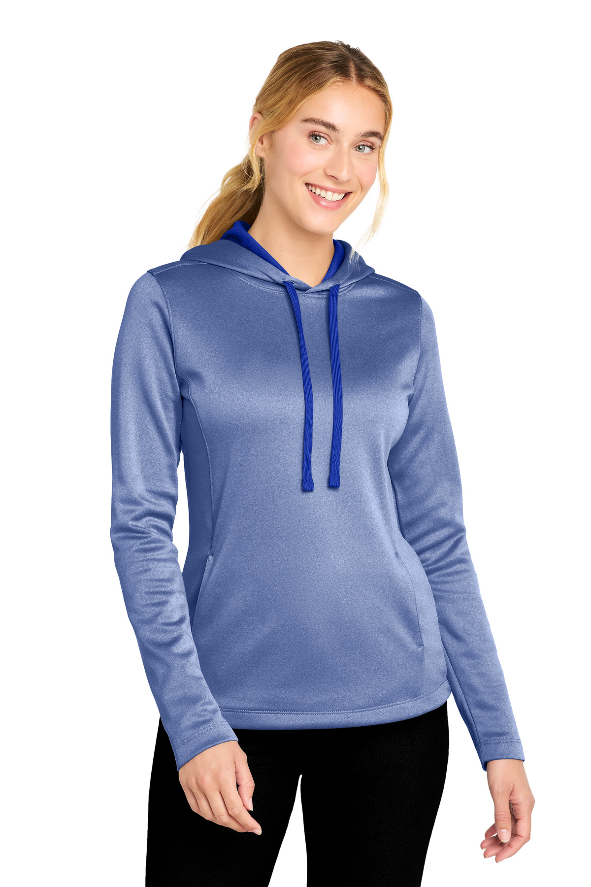 Sport-Tek Women's PosiCharge Sport-Wick Heather Fleece Hooded Pullover