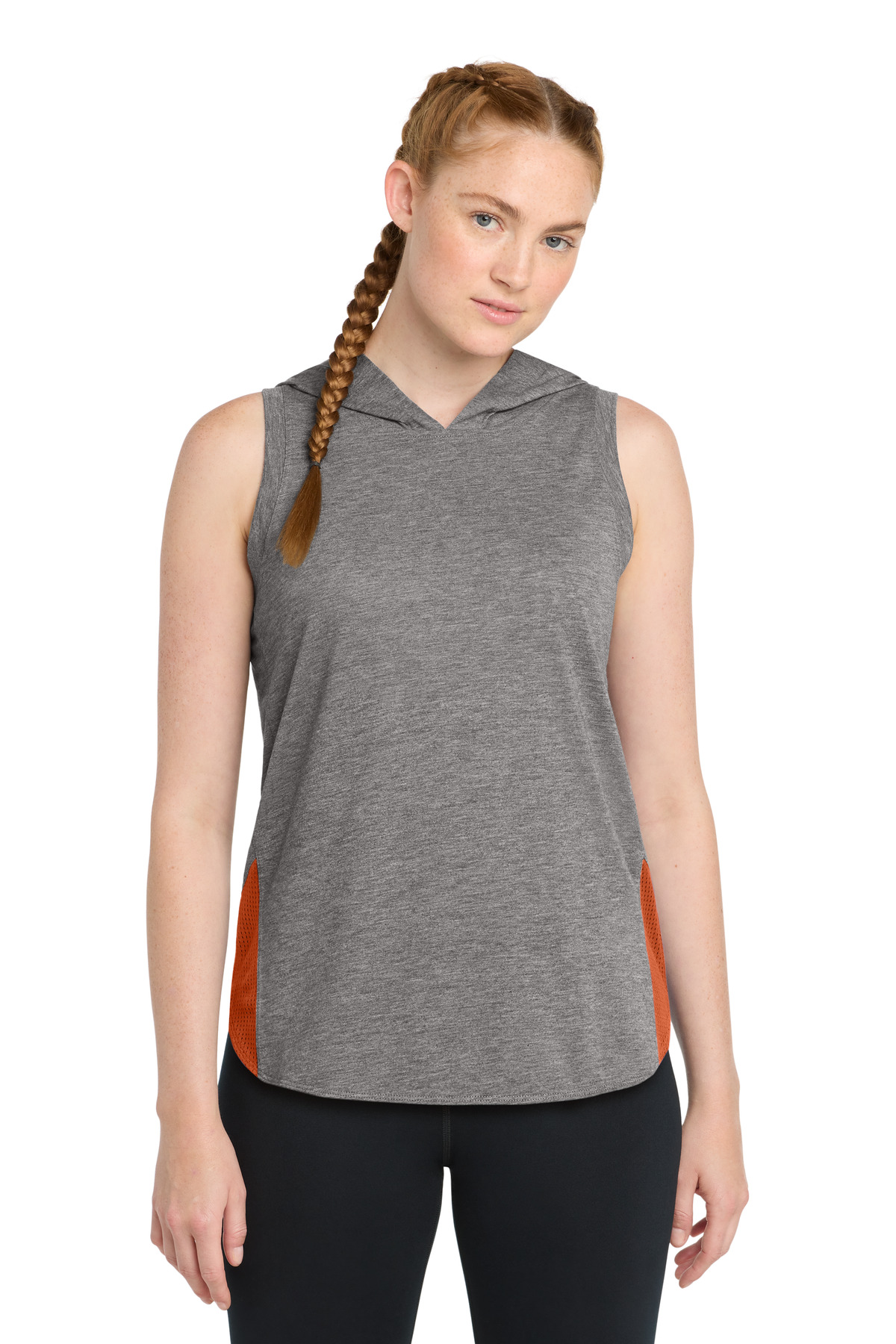 Sport-Tek Women's PosiCharge Tri-Blend Wicking Draft Hoodie Tank