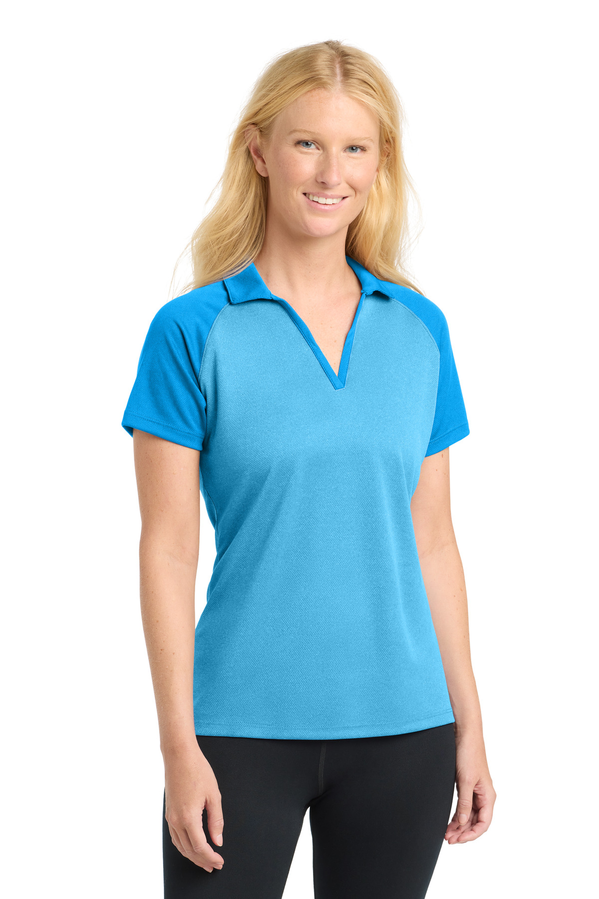 Sport-Tek Women's PosiCharge RacerMesh Raglan Heather Block Polo