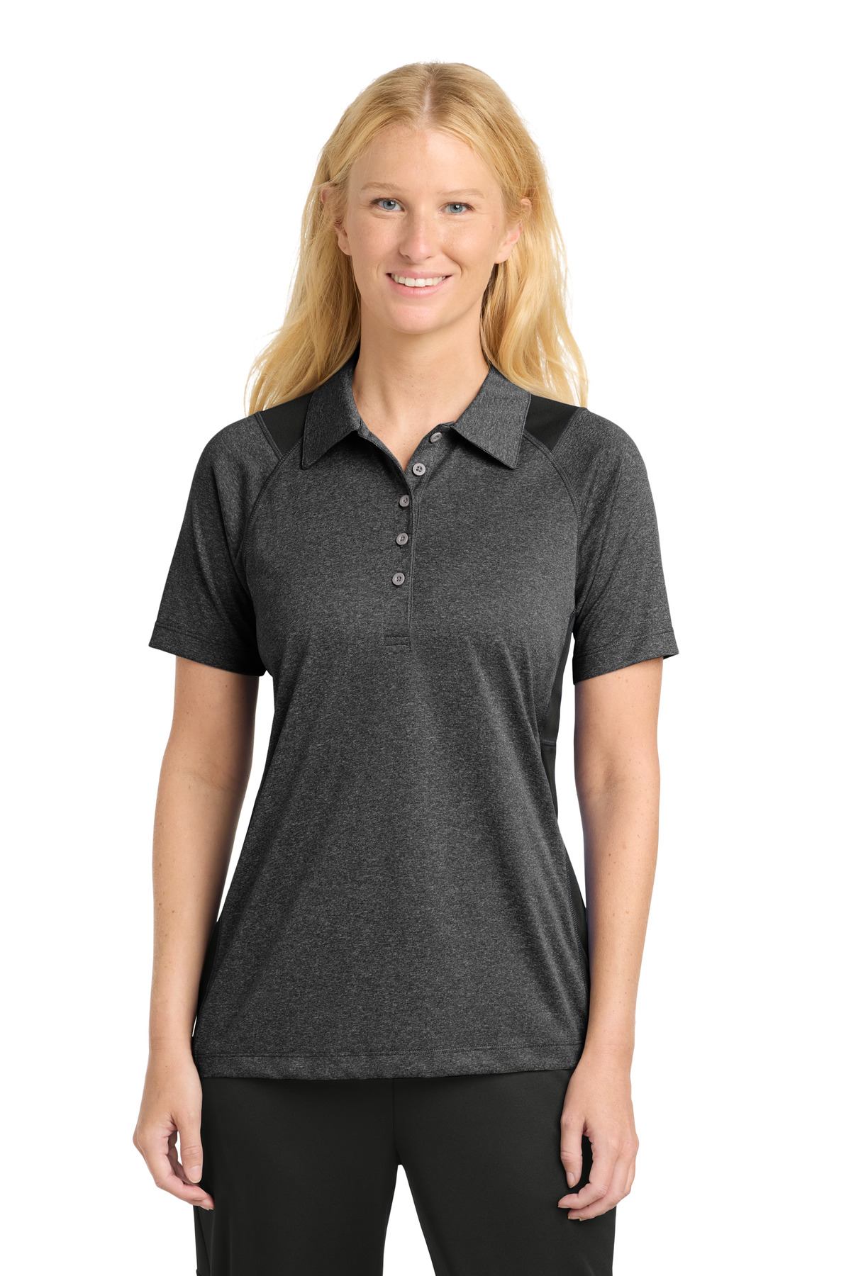 Sport-Tek Women's Heather Colorblock Contender Polo