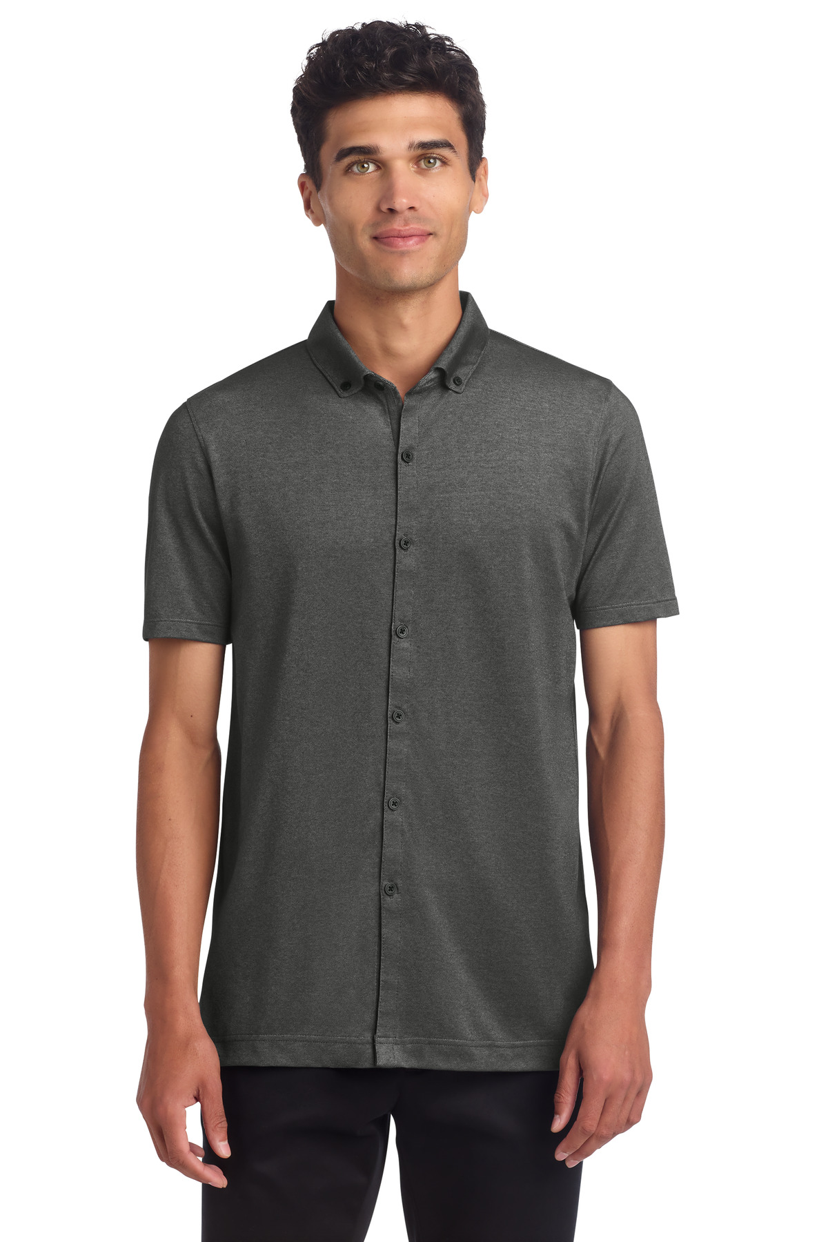 Mercer+Mettle Stretch Pique Full-Button Polo