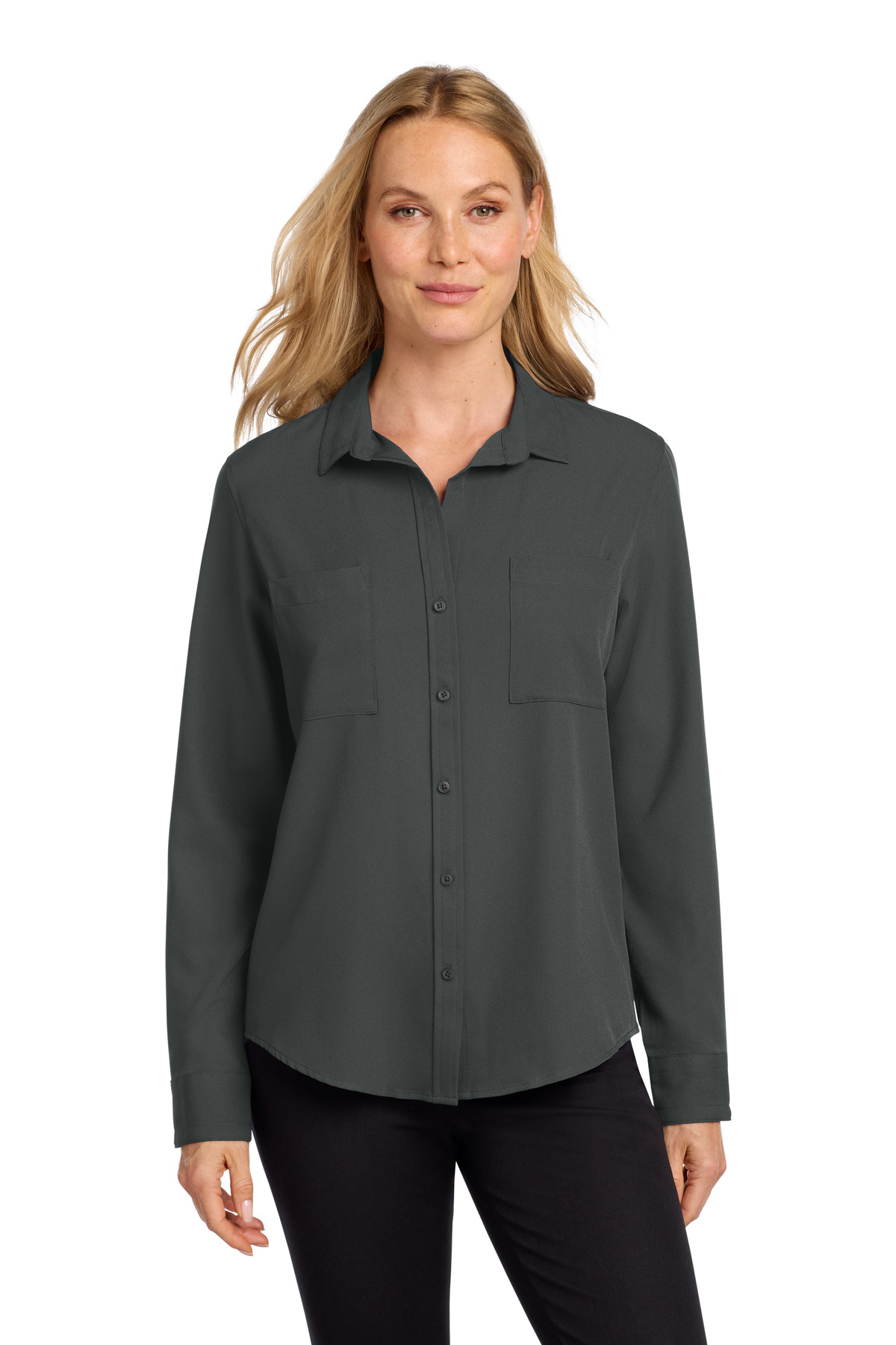 Mercer+Mettle Women's Stretch Crepe Long Sleeve Camp