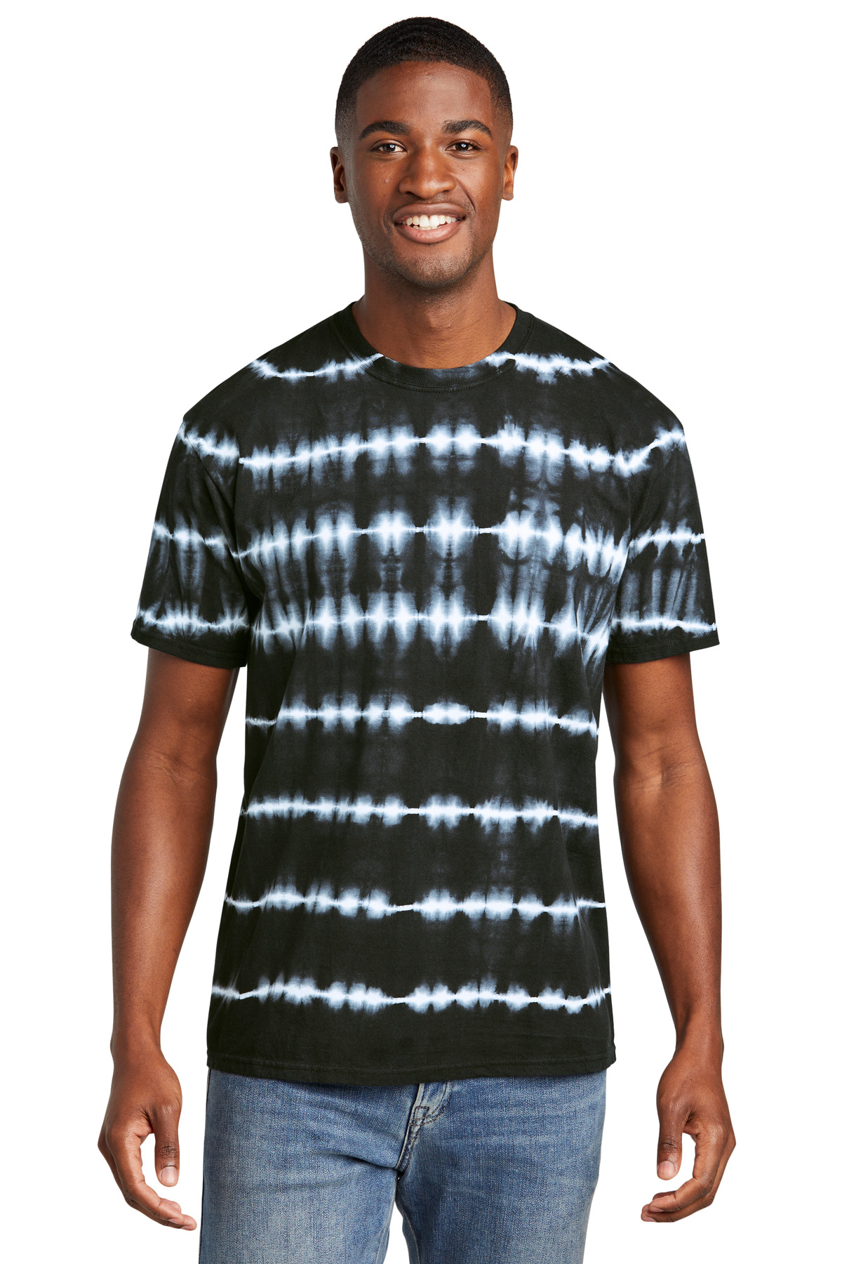 Port & Co Allover Stripe Tie-Dye Tee