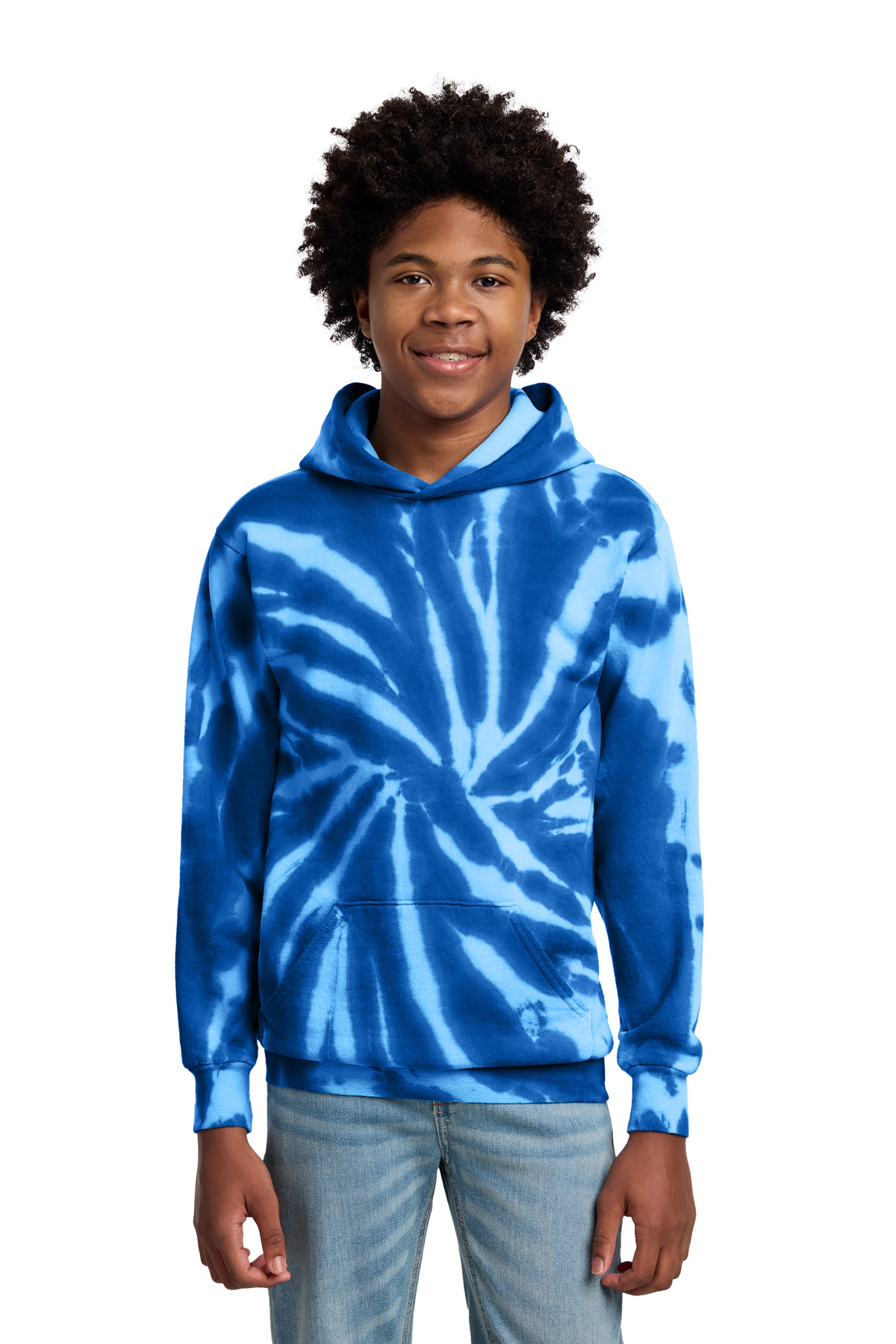 Port & Co Youth Tie-Dye Pullover Hooded Sweatshirt