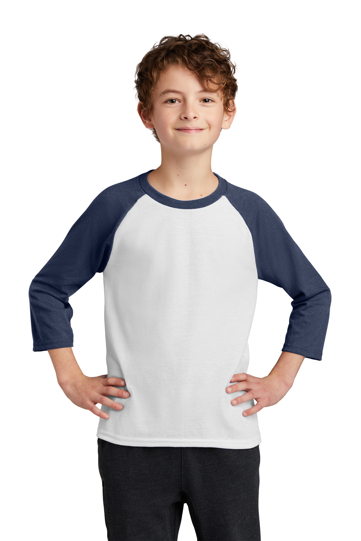Port & Company Youth Core Blend 3/4-Sleeve Raglan Tee