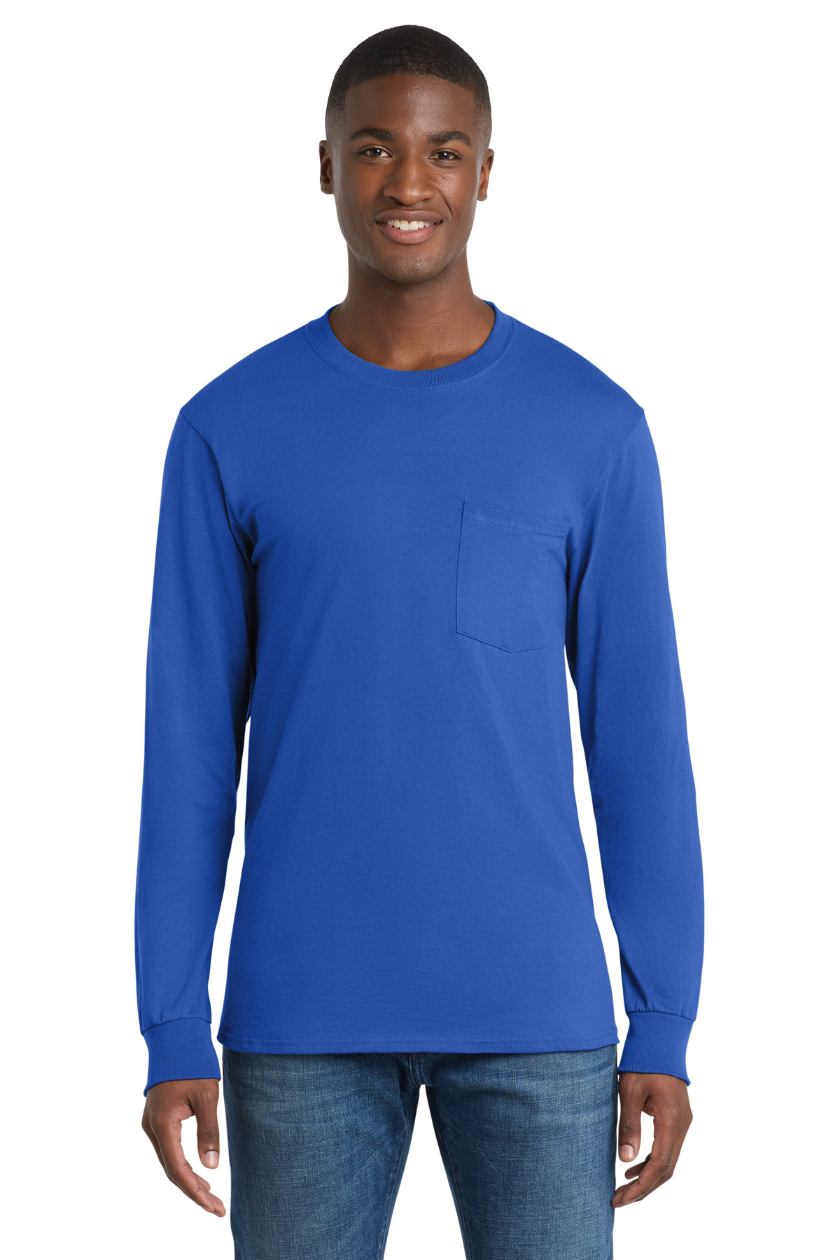 Port & Co Long Sleeve Essential Pocket Tee