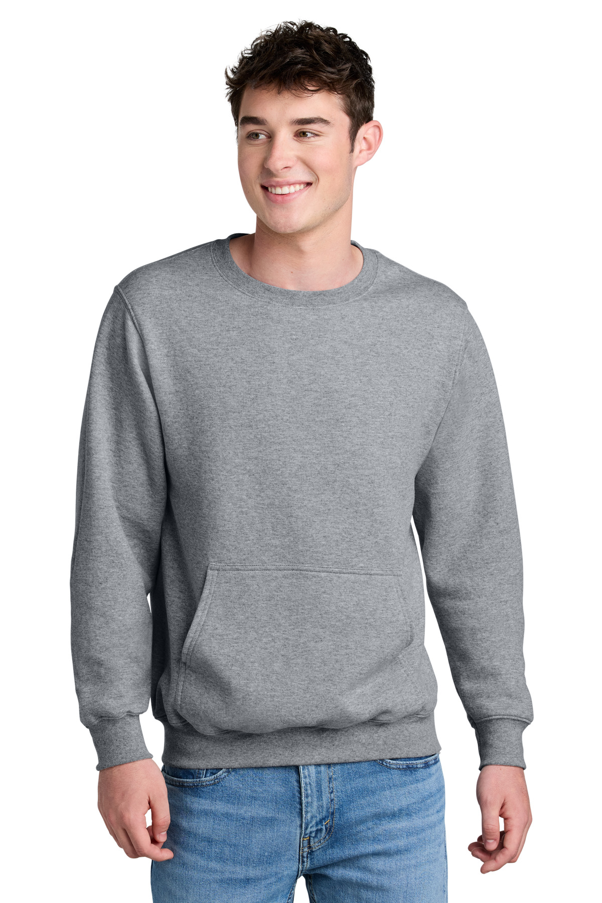 Port & Co Core Fleece Crewneck Pocket Sweatshirt