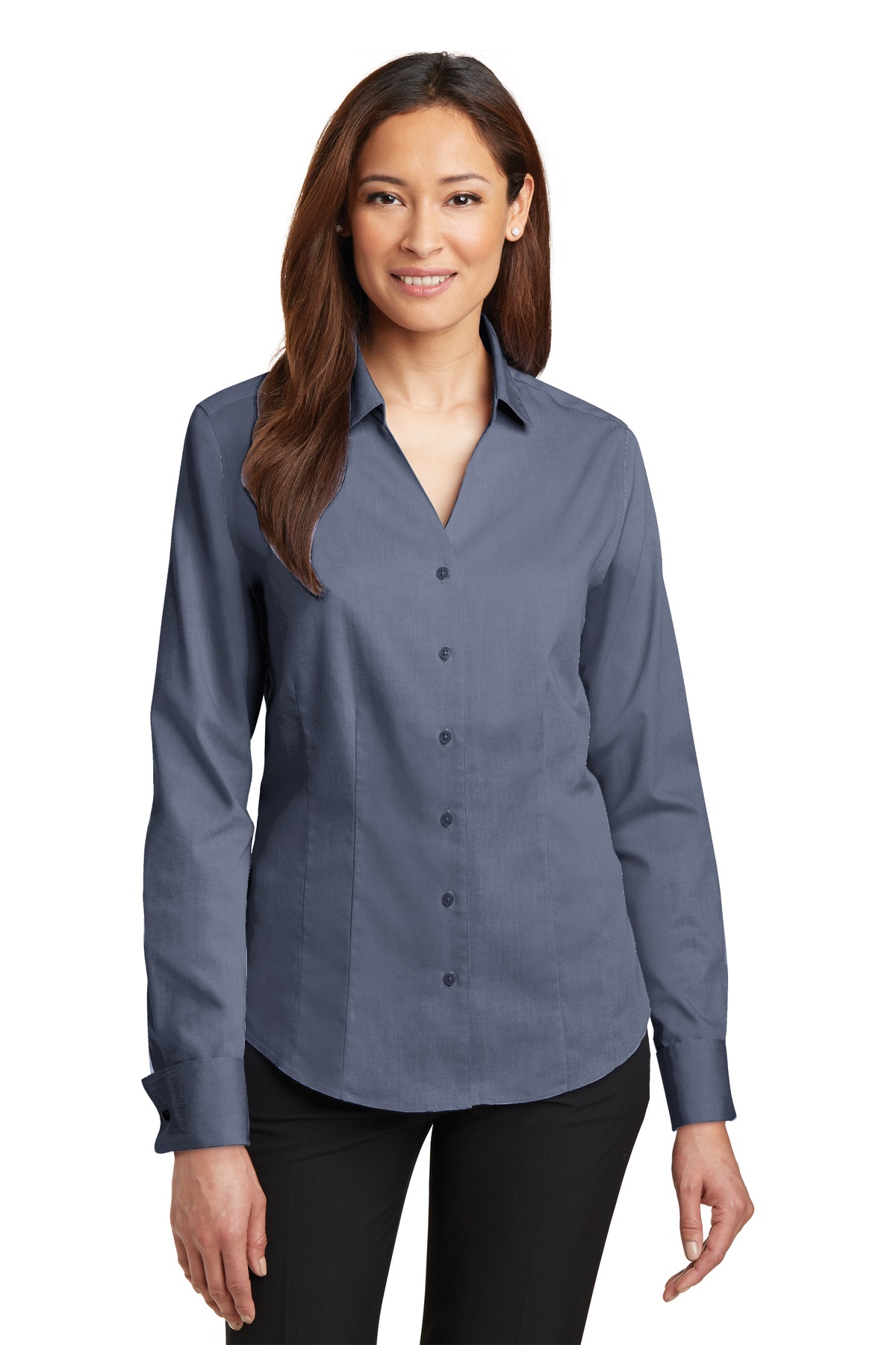 Red House - Ladies French Cuff Non-Iron Pinpoint Oxford Shirt