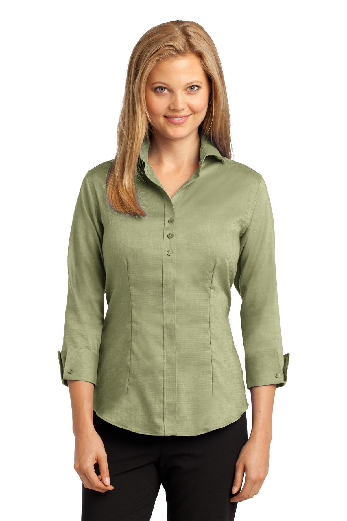 Red House Ladies 3/4-Sleeve Nailhead Non-Iron Shirt