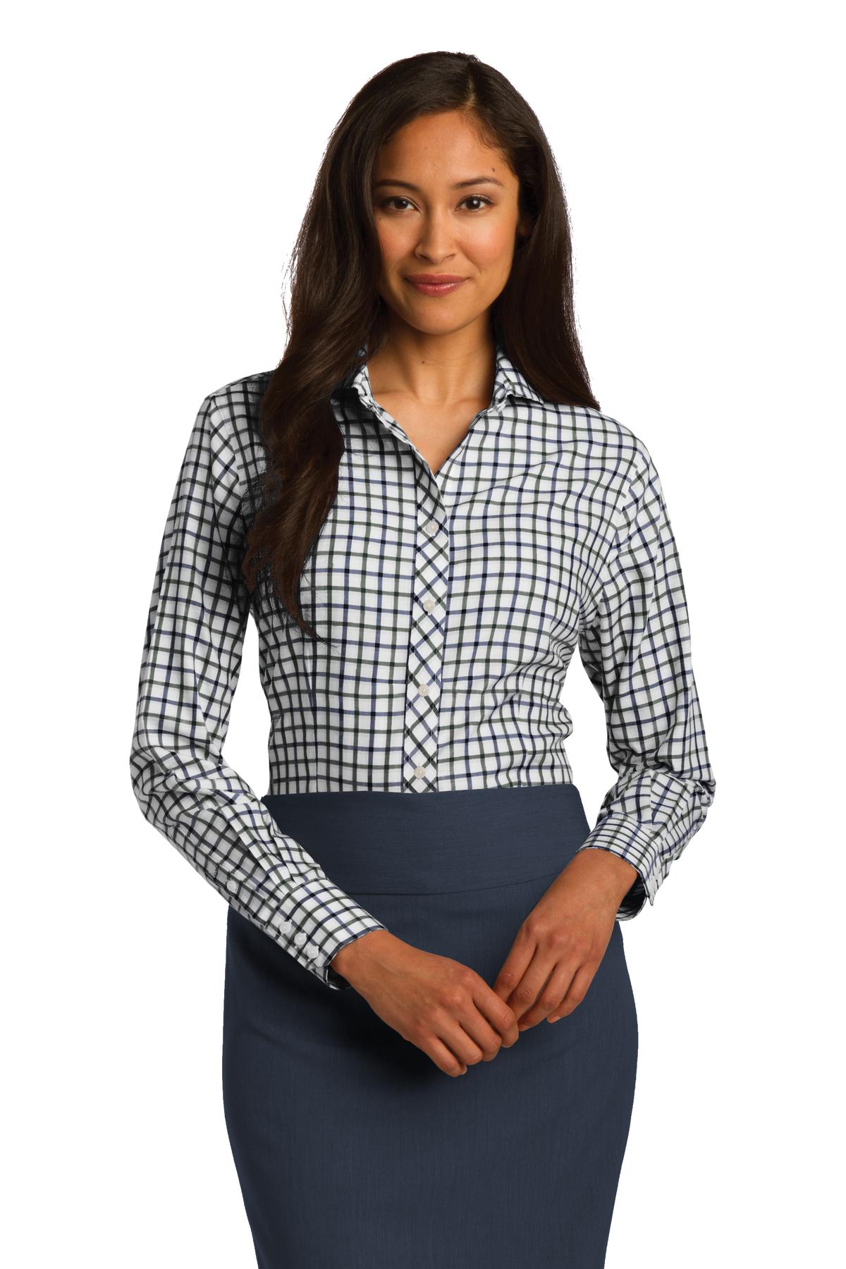 Red House Ladies Tricolor Check Non-Iron Shirt