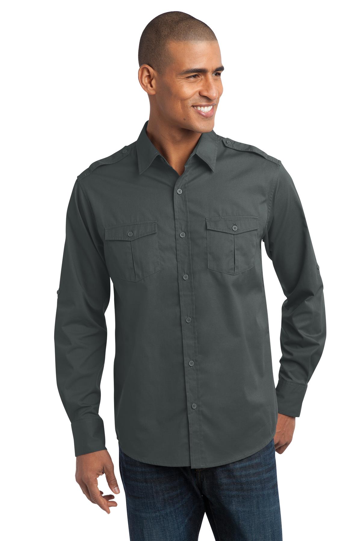 Port Authority Stain-Release Roll Sleeve Twill Shirt
