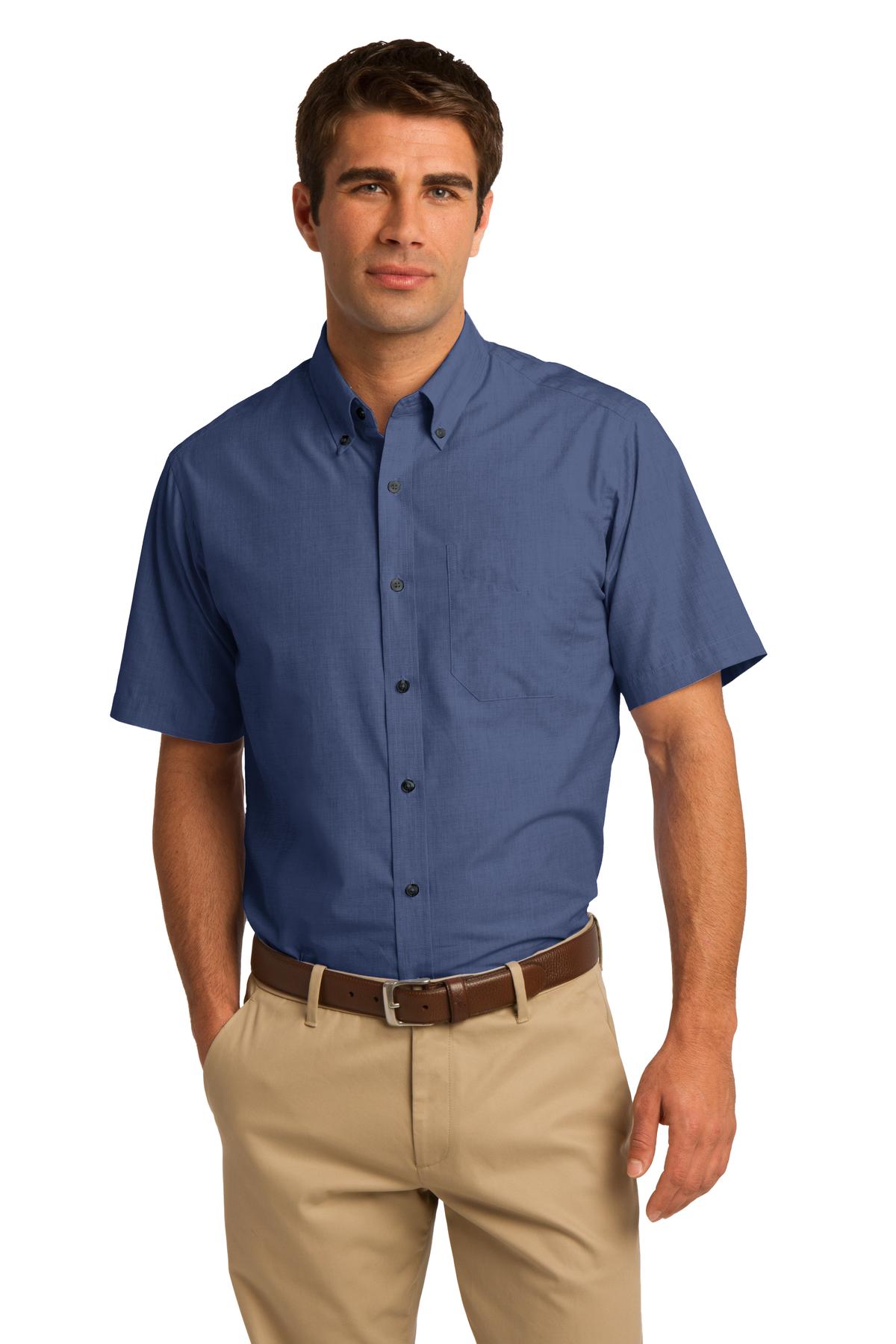 Port Authority Short Sleeve Crosshatch Easy Care Shirt
