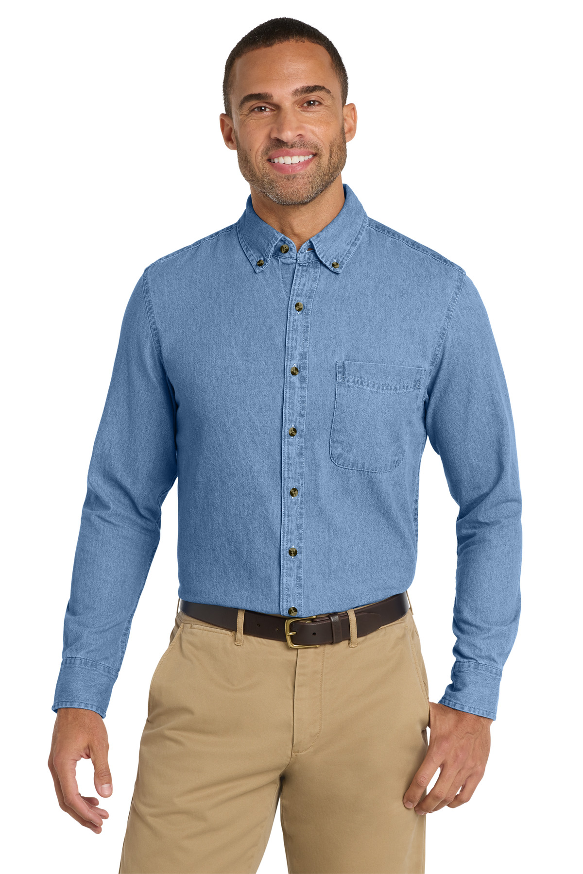 Port & Co Long Sleeve Value Denim Shirt