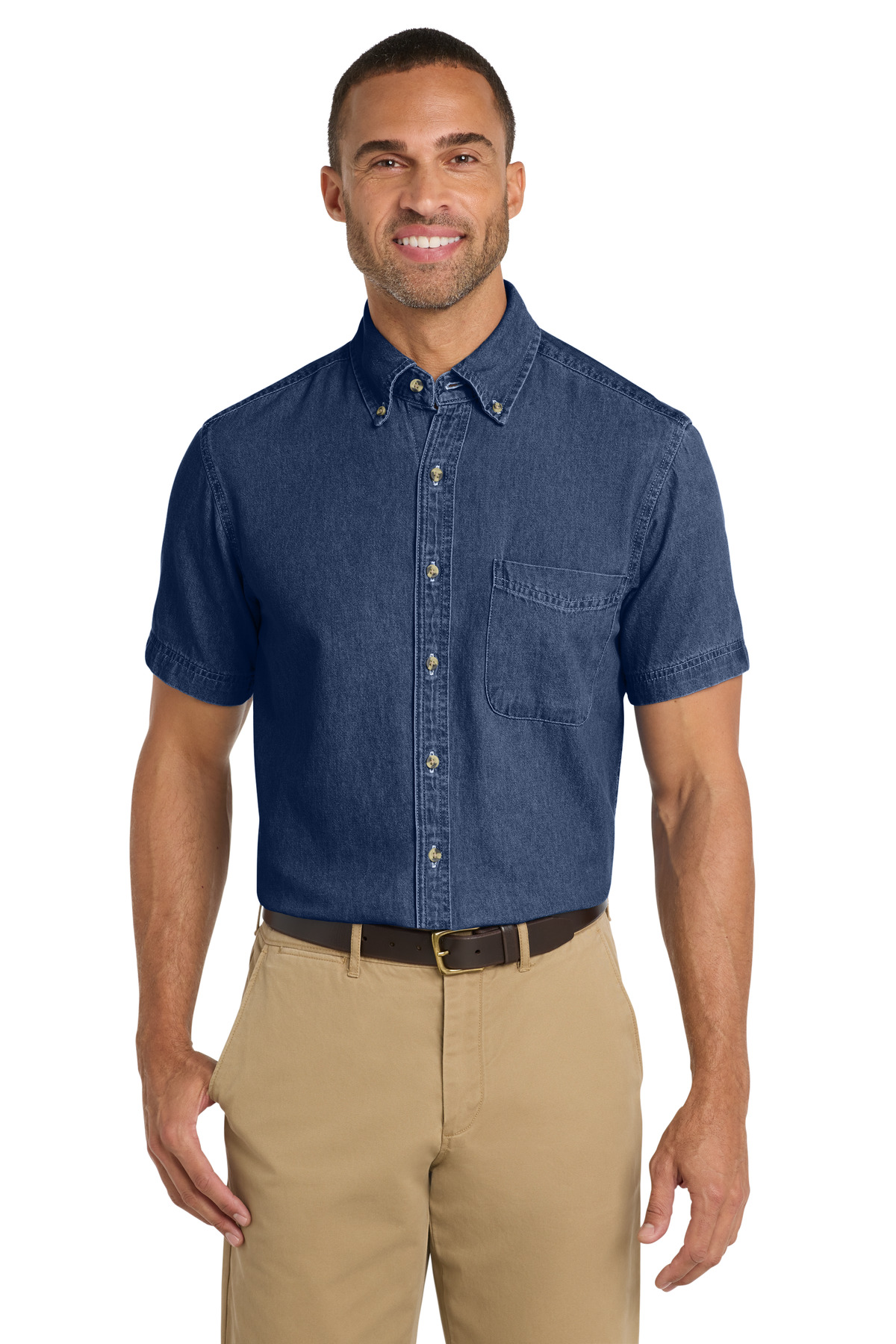 Port & Co Short Sleeve Value Denim Shirt