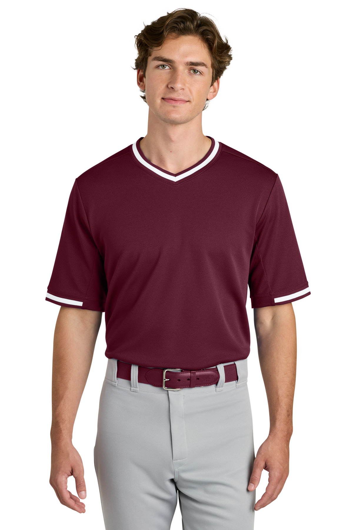 Sport-Tek Tough Mesh V-Neck Baseball Jersey