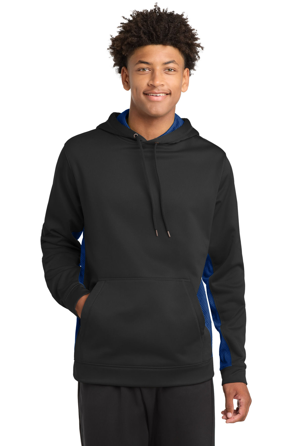 Sport-Tek Sport-Wick CamoHex Fleece Colorblock Hooded Pullover