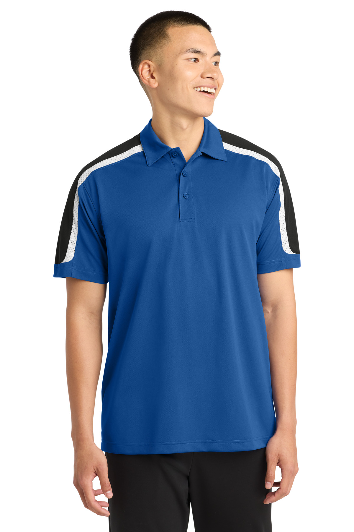 Sport-Tek Tricolor Shoulder Micropique Sport-Wick Polo