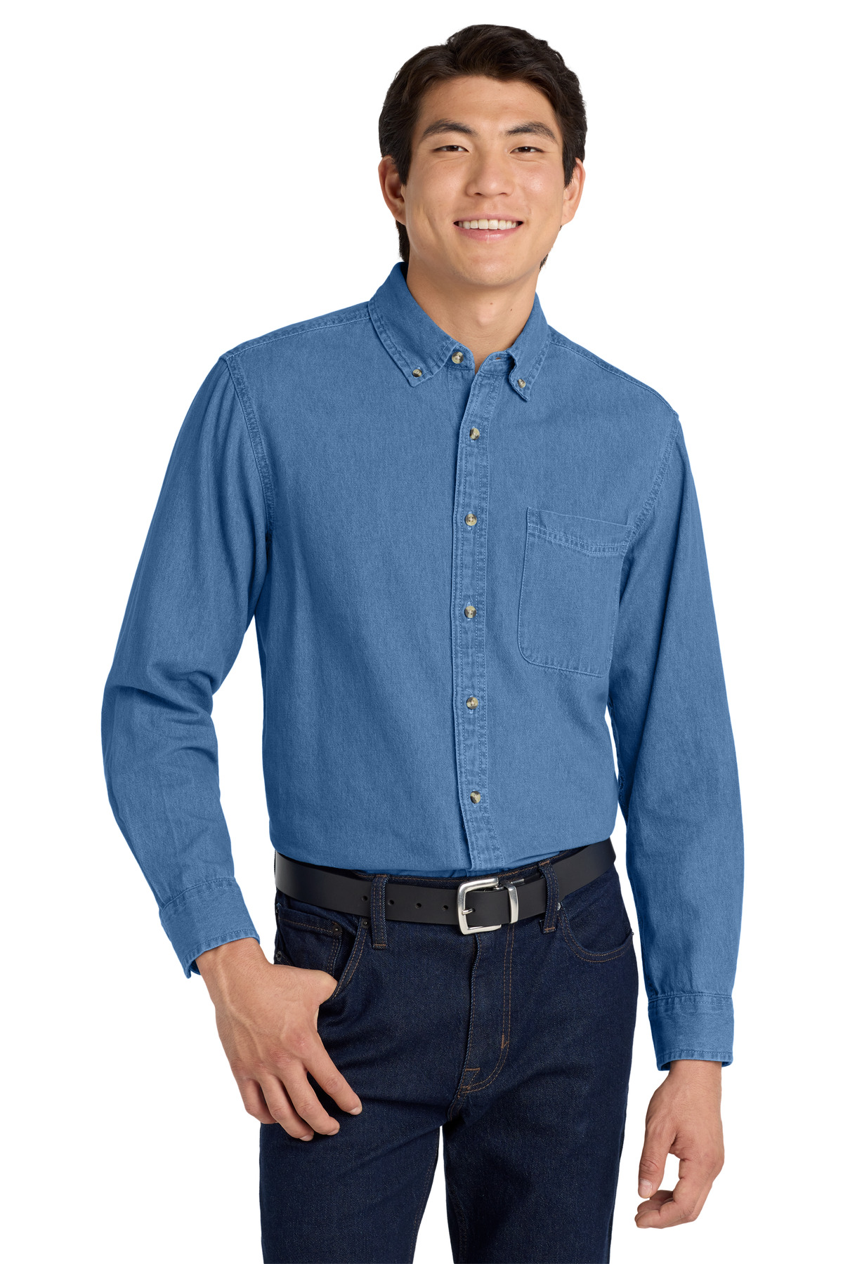 Port Authority Tall Long Sleeve Denim Shirt