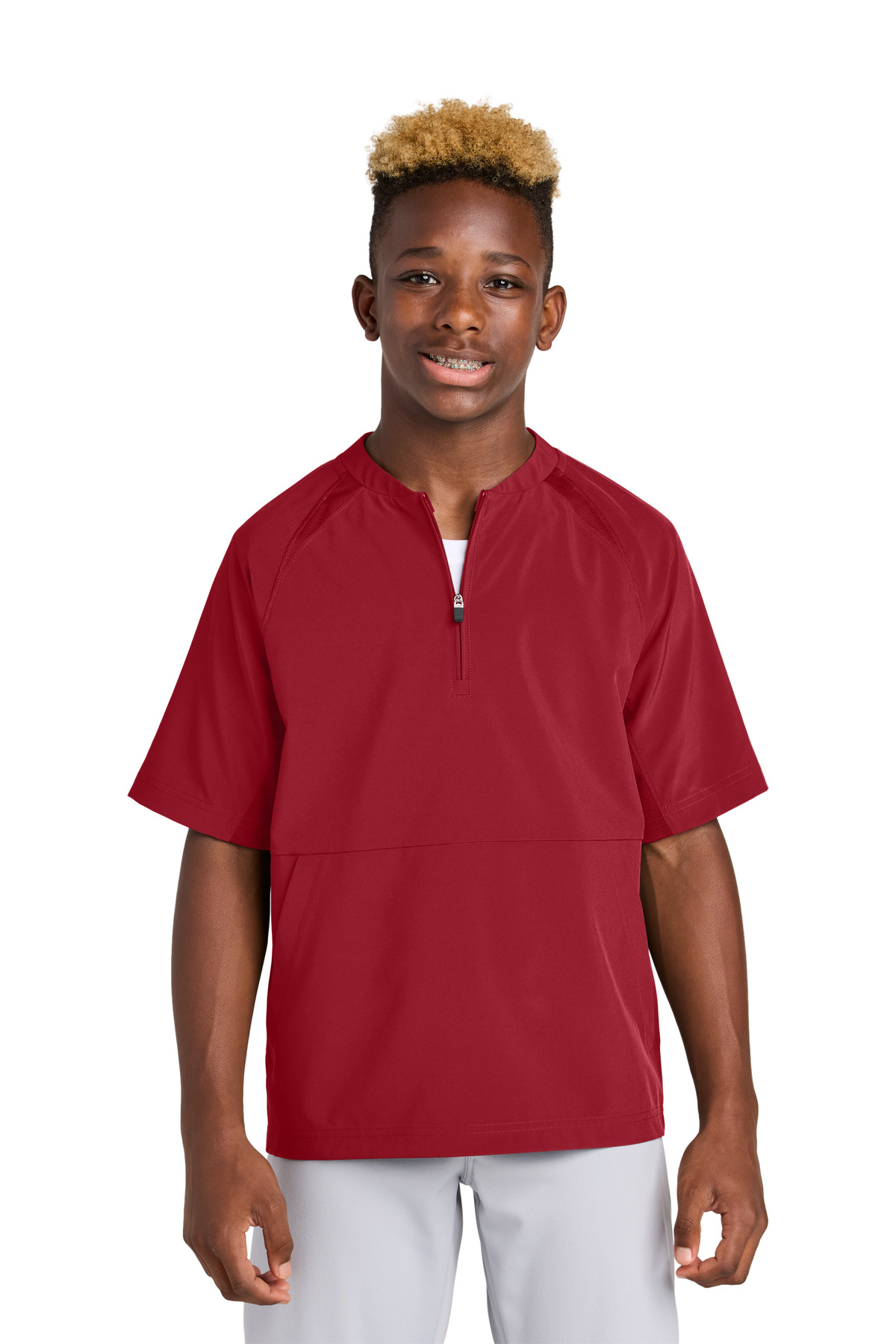 Sport-Tek Youth Repeat 1/2-Zip Short Sleeve Jacket