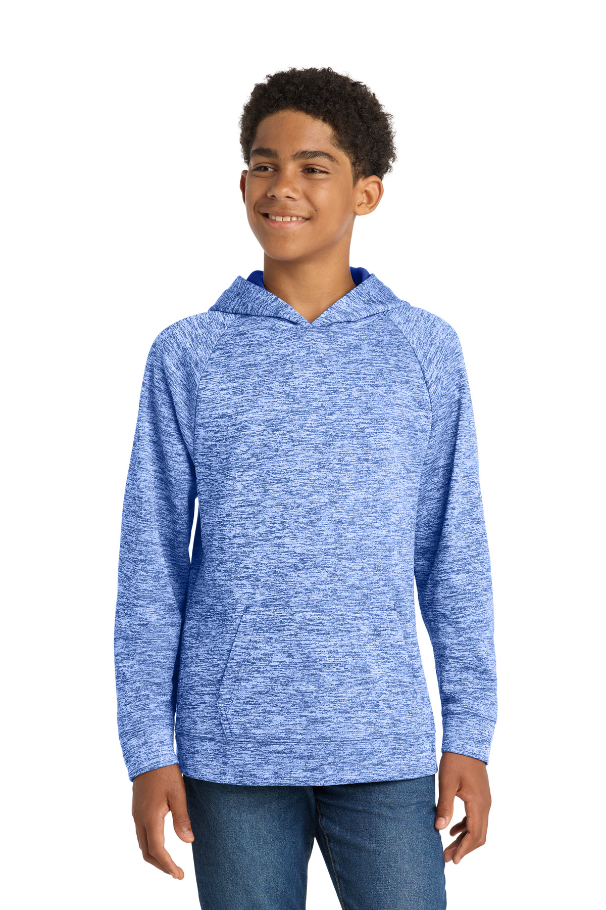 Sport-Tek Youth PosiCharge Electric Heather Fleece Hooded Pullover