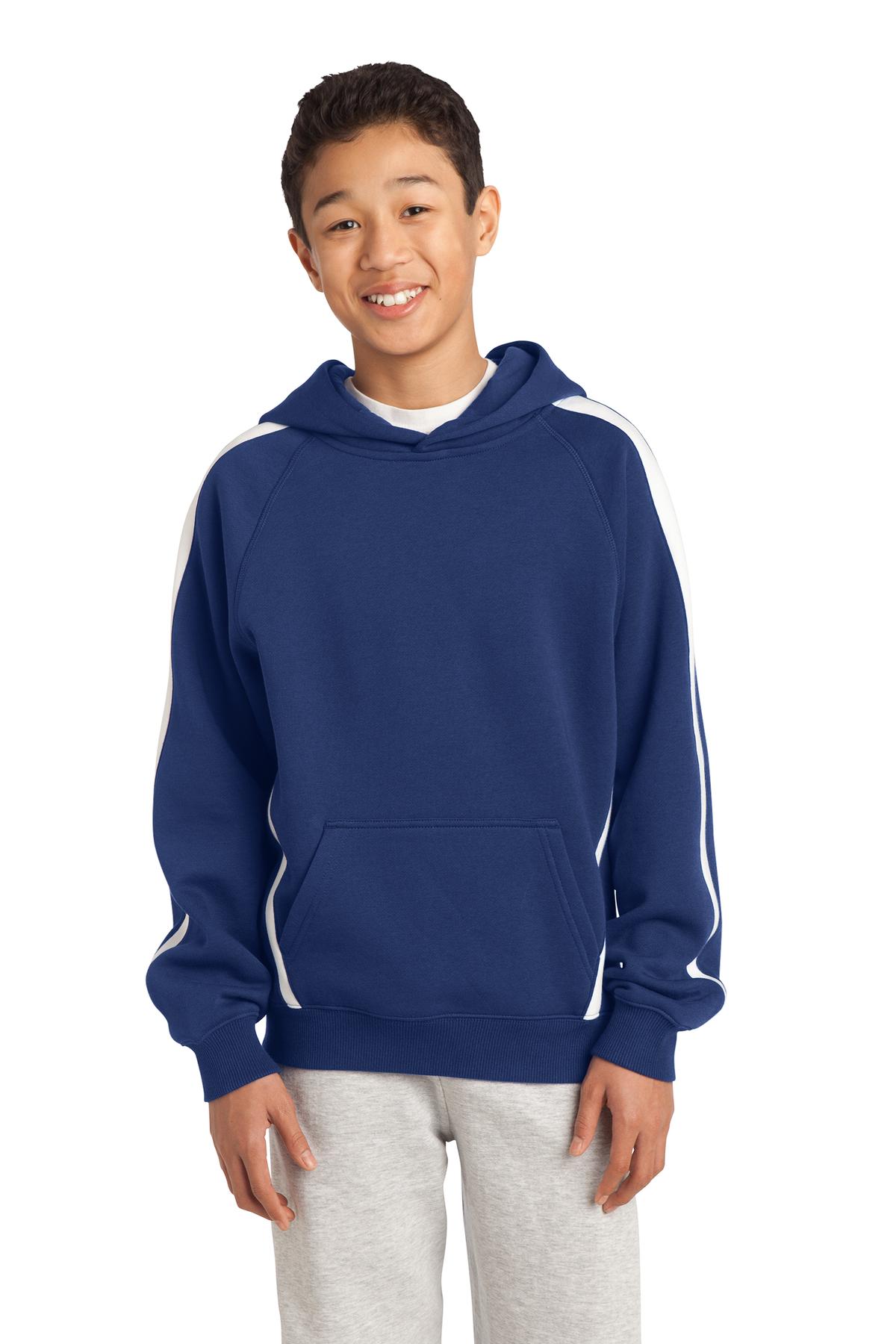 Sport-Tek Youth Sleeve Stripe Pullover Hooded Sweatshirt